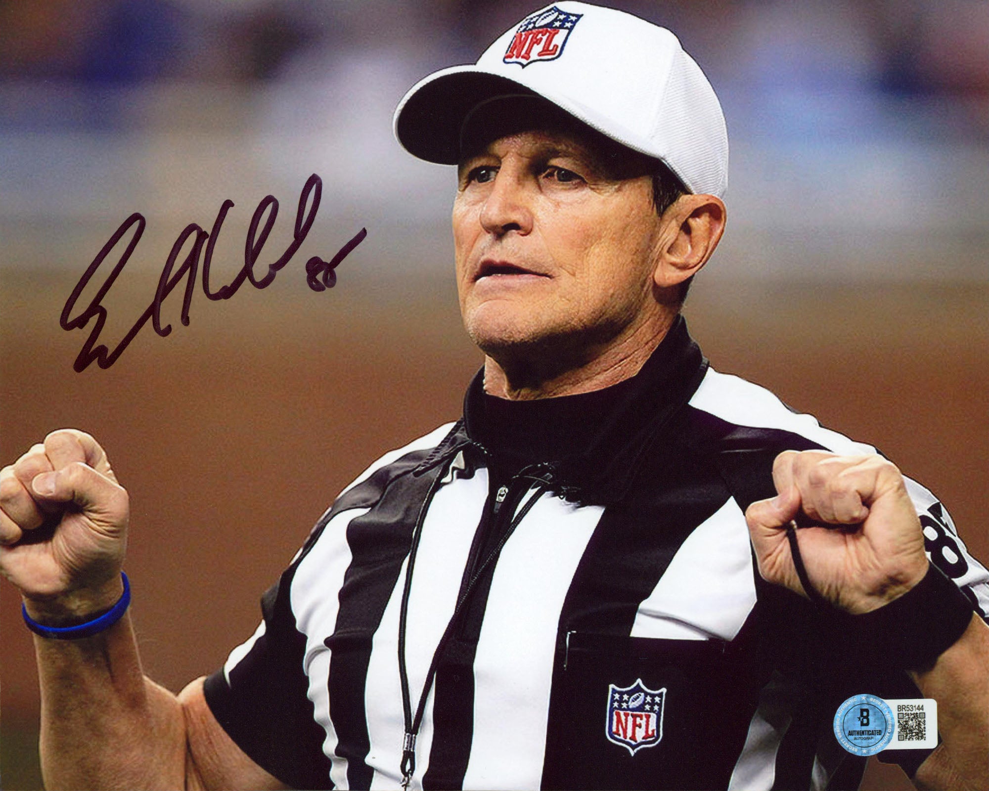 Ed Hochuli Authentic Signed 8x10 Horizontal Photo Autographed BAS 5