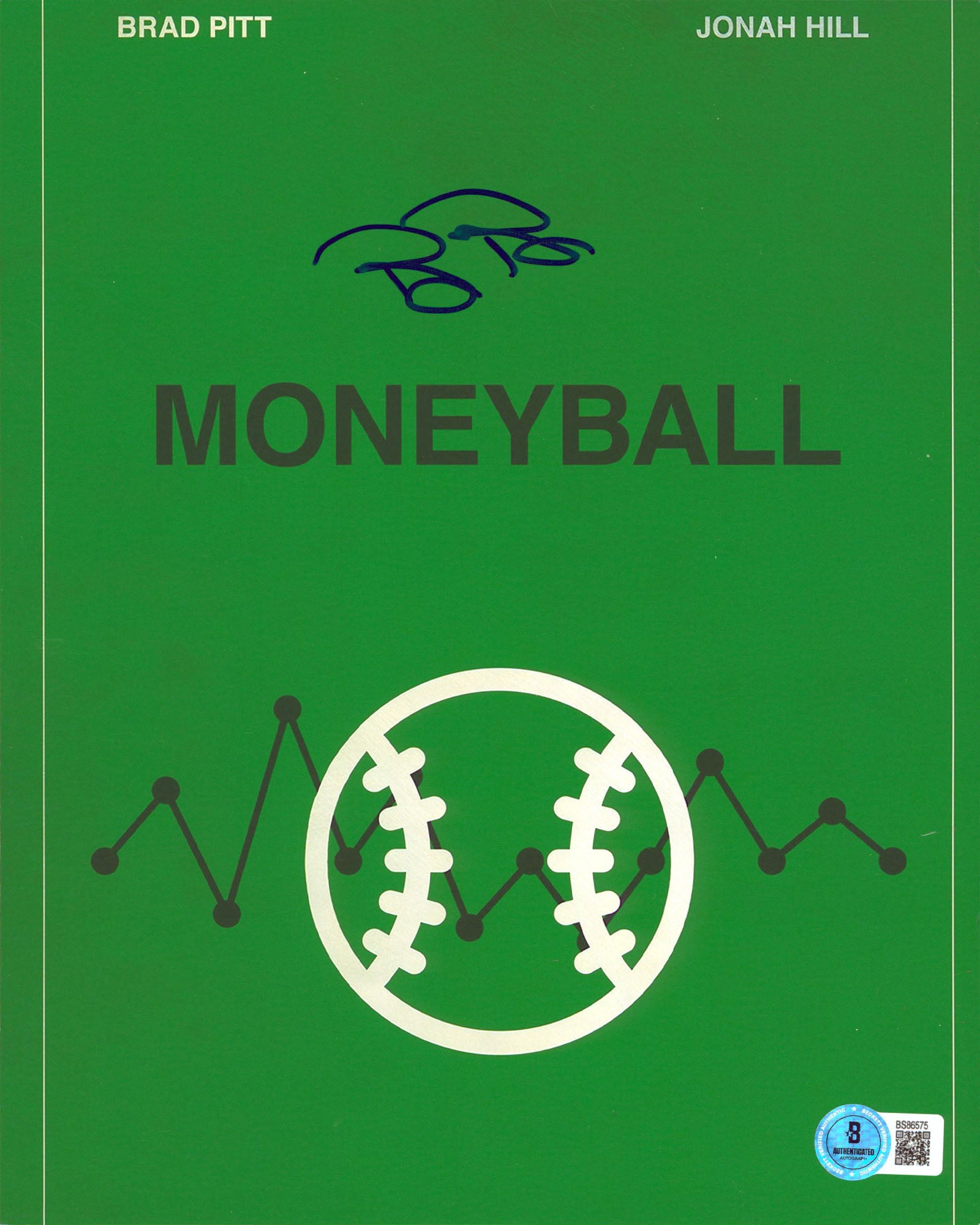 Billy Beane Moneyball Authentic Signed 8x10 Vertical Photo BAS 6
