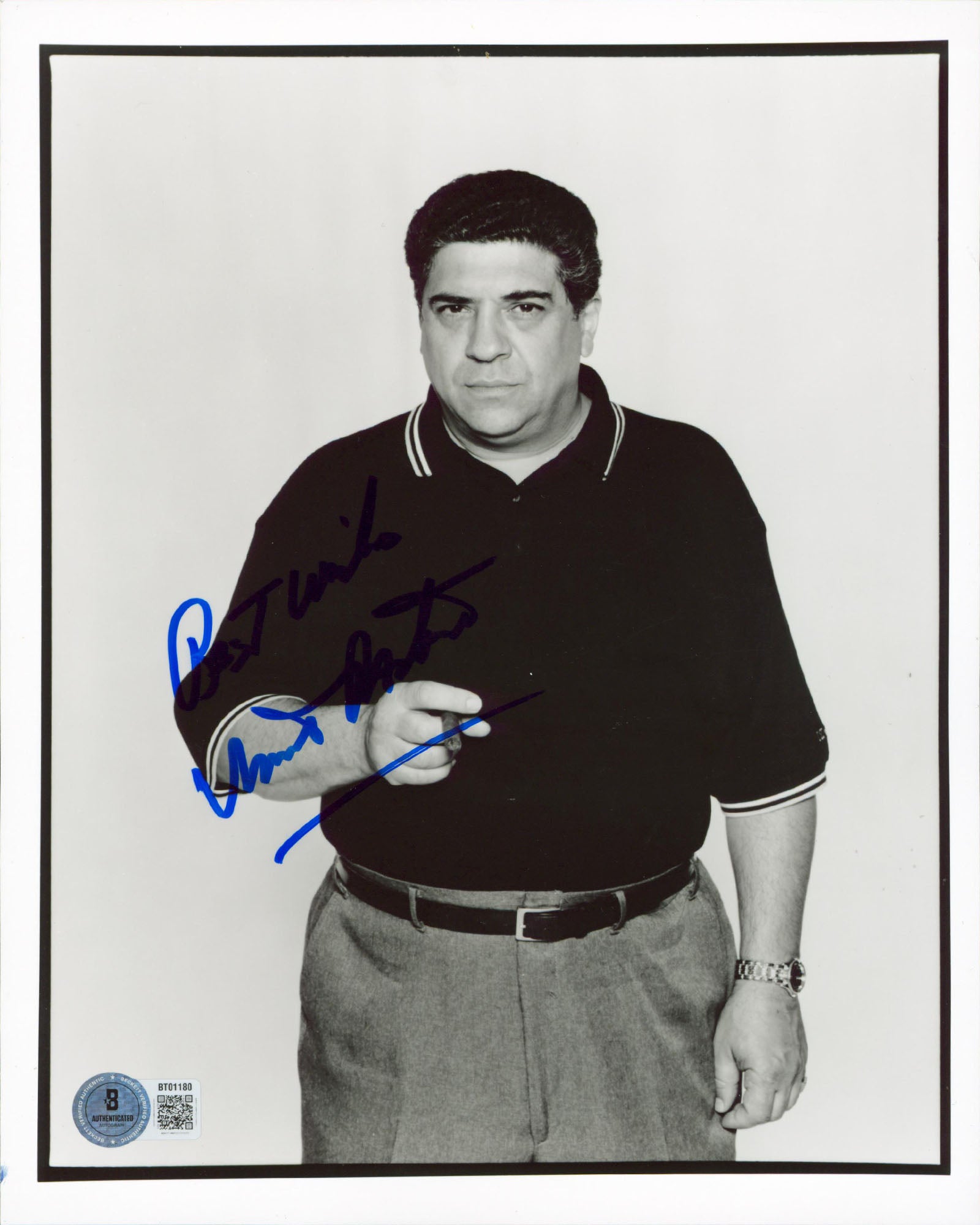 Vincent Pastore The Sopranos "Best Wishes" Signed 8x10 Photo BAS #BT01180