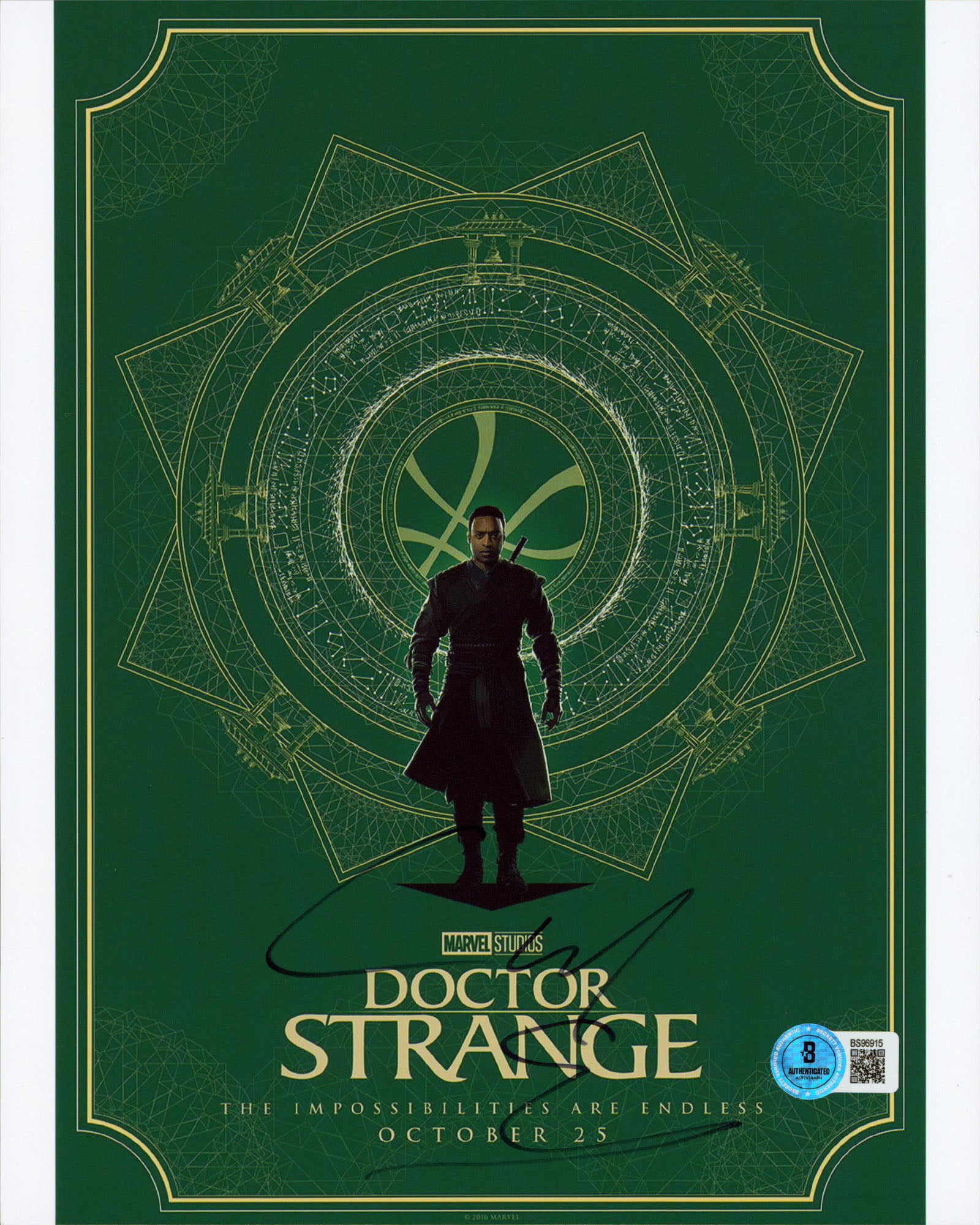 Chiwetel Ejiofor Doctor Strange Authentic Signed 8x10 Vertical Photo BAS BS96915