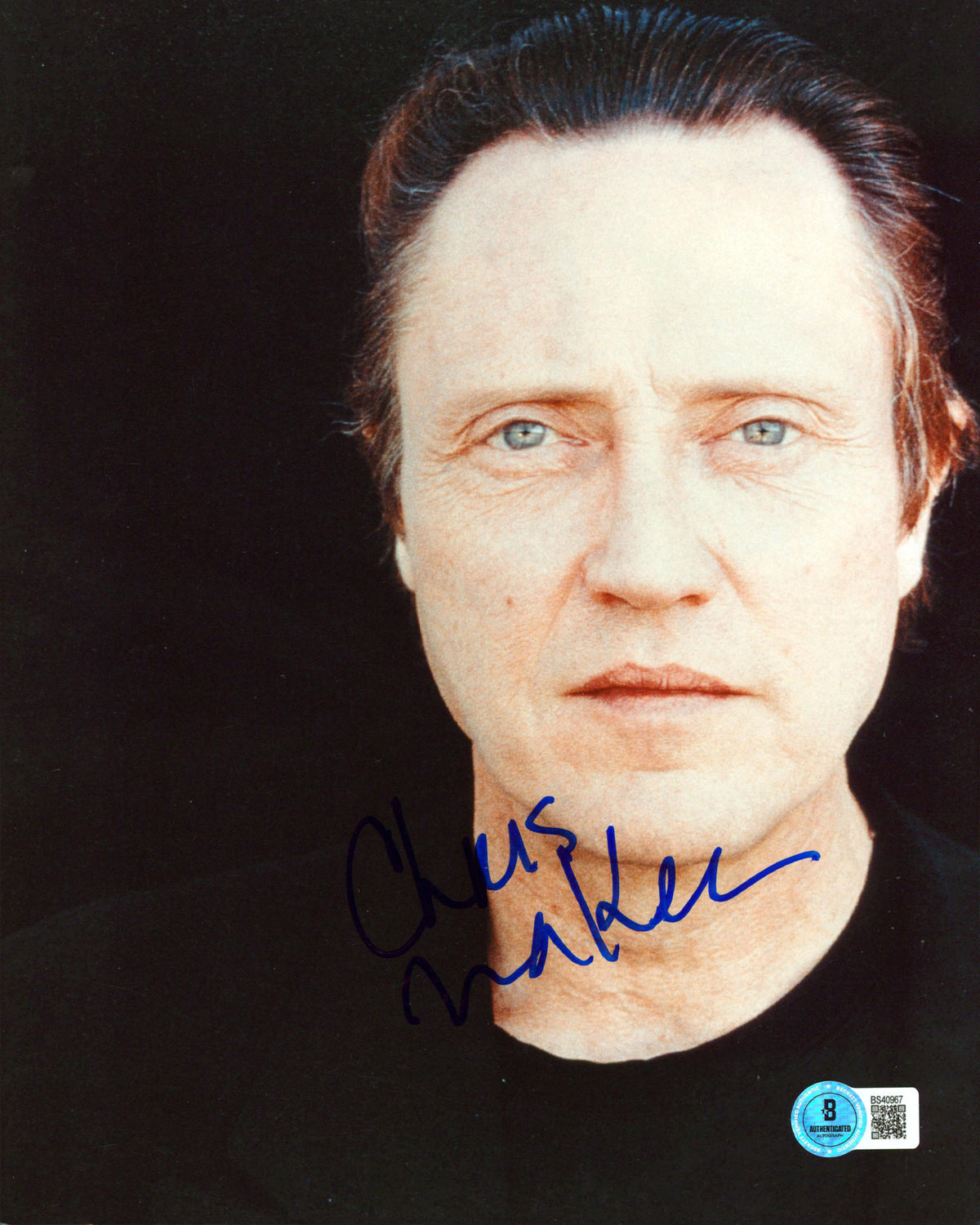 Christopher Walken Pulp Fiction Authentic Signed 8x10 Vertical Photo BAS BS40967