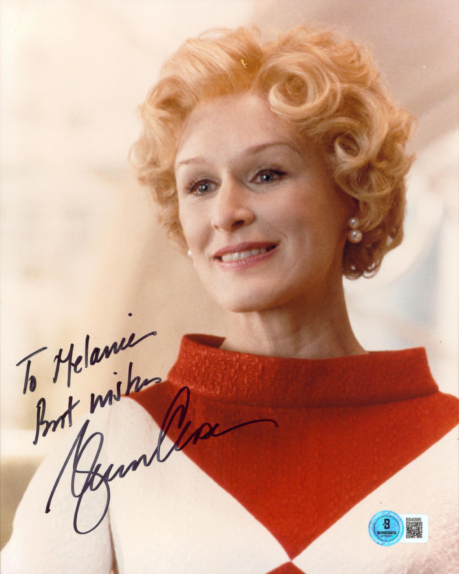 Glenn Close Fatal Attraction Authentic Signed 8x10 Vertical Photo BAS #BS40985