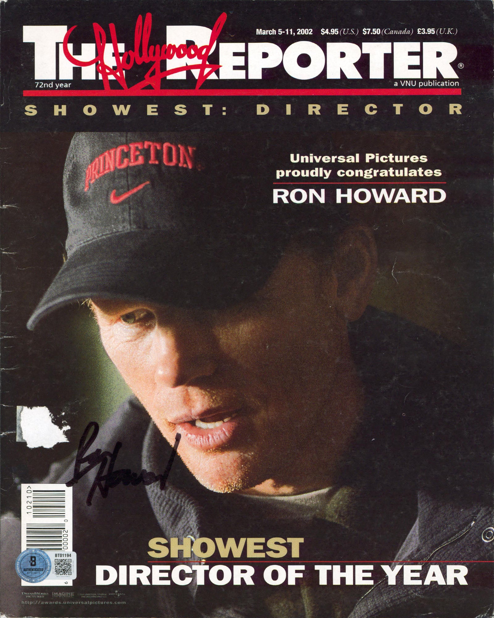 Ron Howard Signed The Hollywood Reporter Magazine Cover March 2004 BAS #BT01194