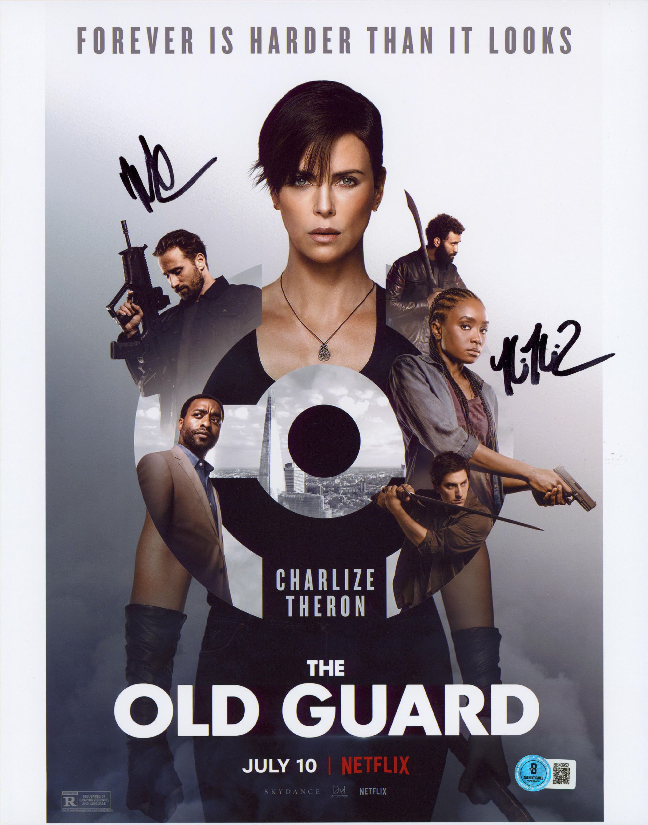 Marwan Kenzari & Kiki Layne The Old Guard Signed 11x14 Photo BAS #BS40952
