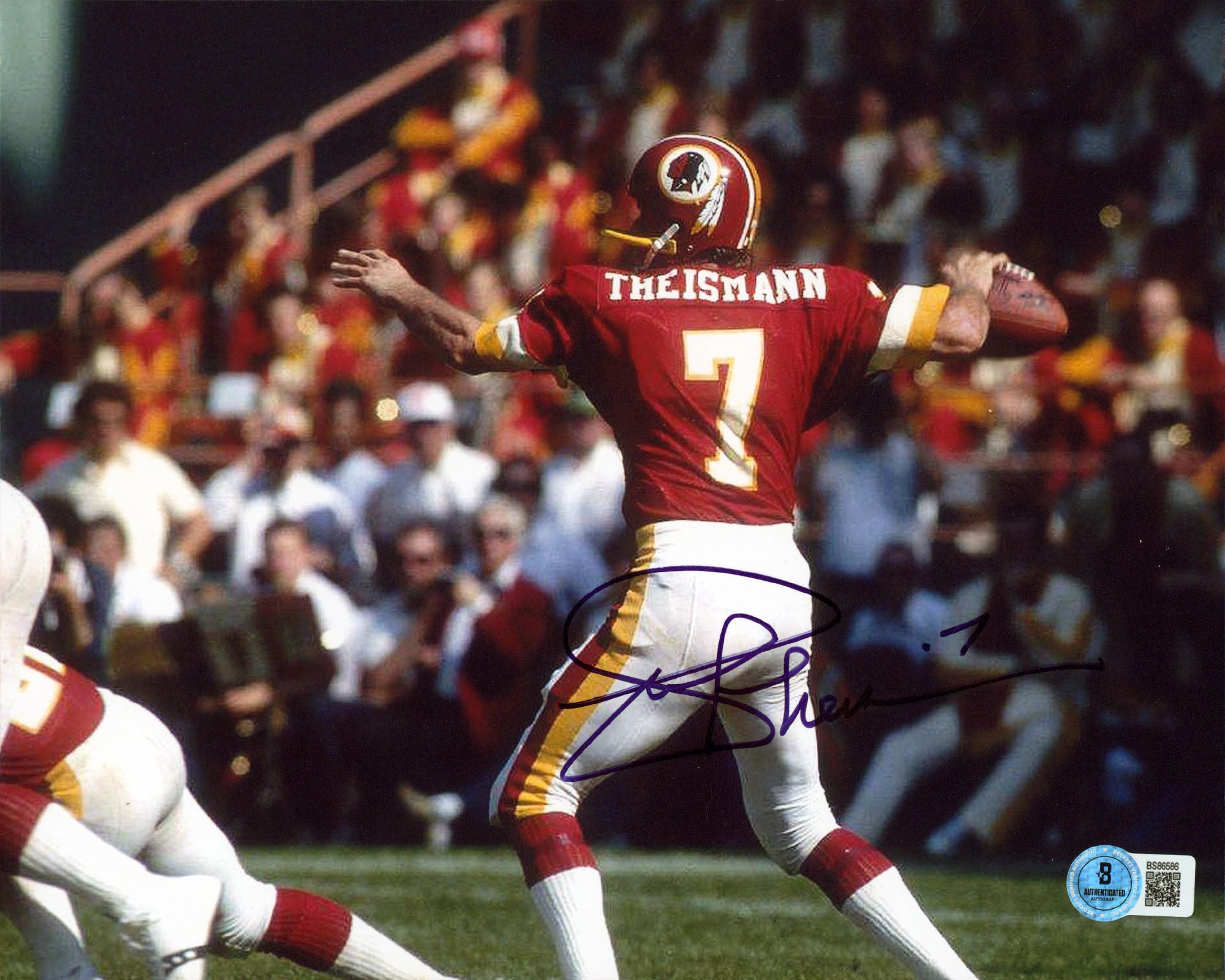 Commanders Joe Theismann Authentic Signed 8x10 Horizontal Photo BAS 1