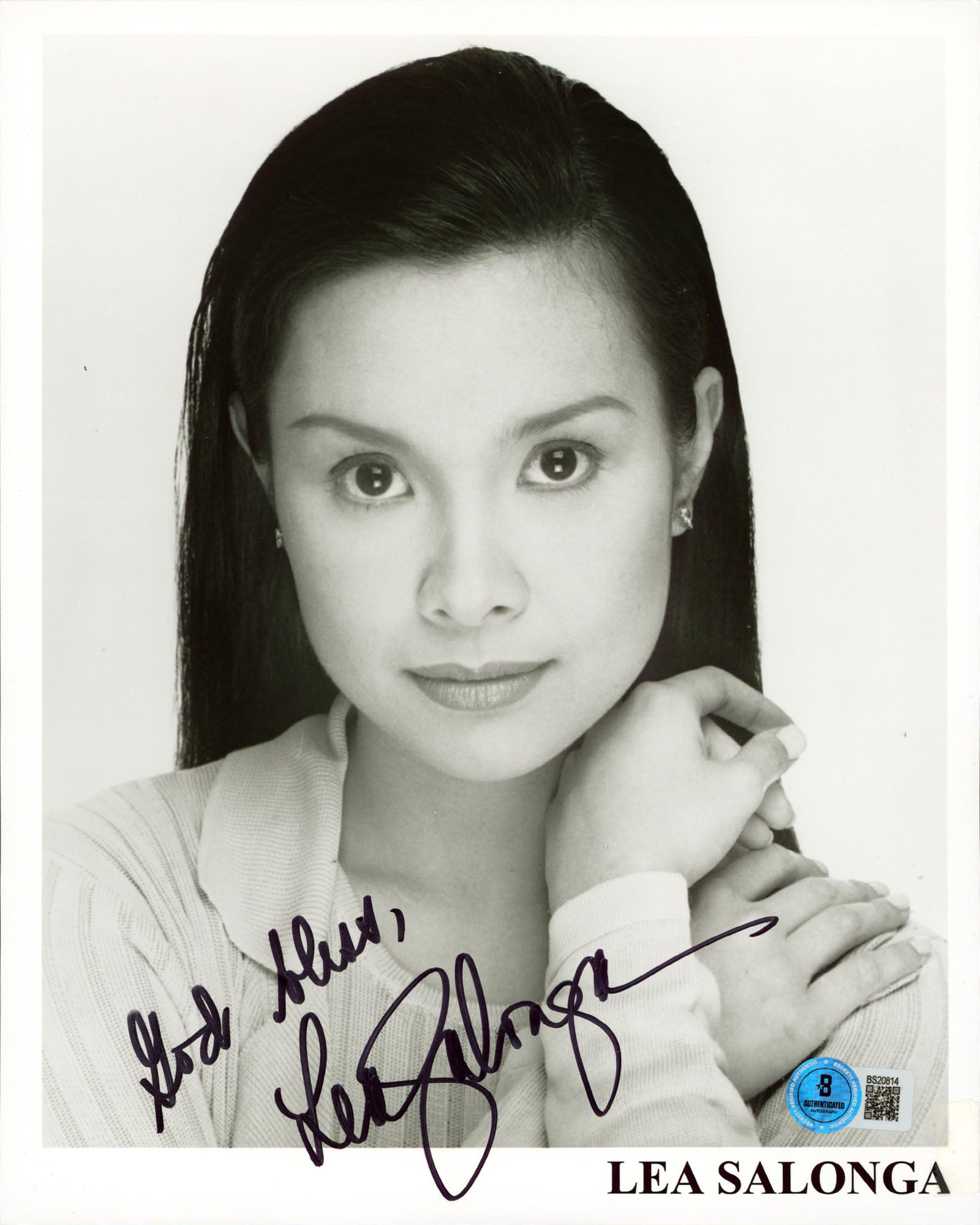 Lea Salonga Mulan "God Bless" Authentic Signed 8x10 Vertical Photo BAS #BS20814