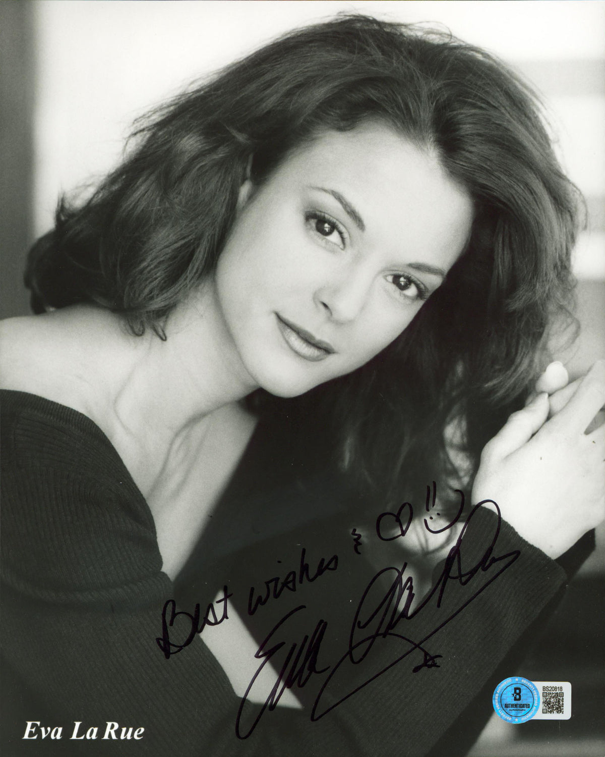 Eva La Rue CSI Miami "Best Wishes" Authentic Signed 8x10 Photo BAS #BS20818