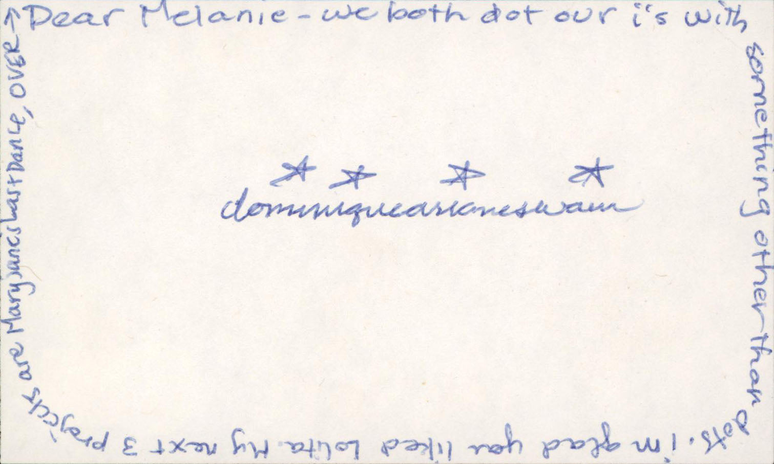 Dominique Swain Lolita Authentic Signed 3x5 Index Card Autographed BAS #BS29371
