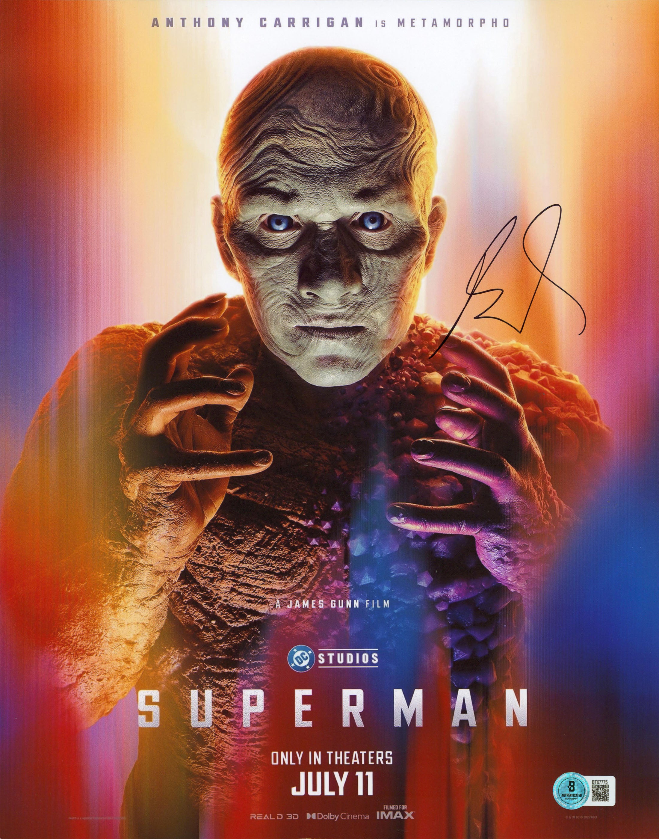 Anthony Carrigan Superman Authentic Signed 11x14 Vertical Photo BAS #BT67775
