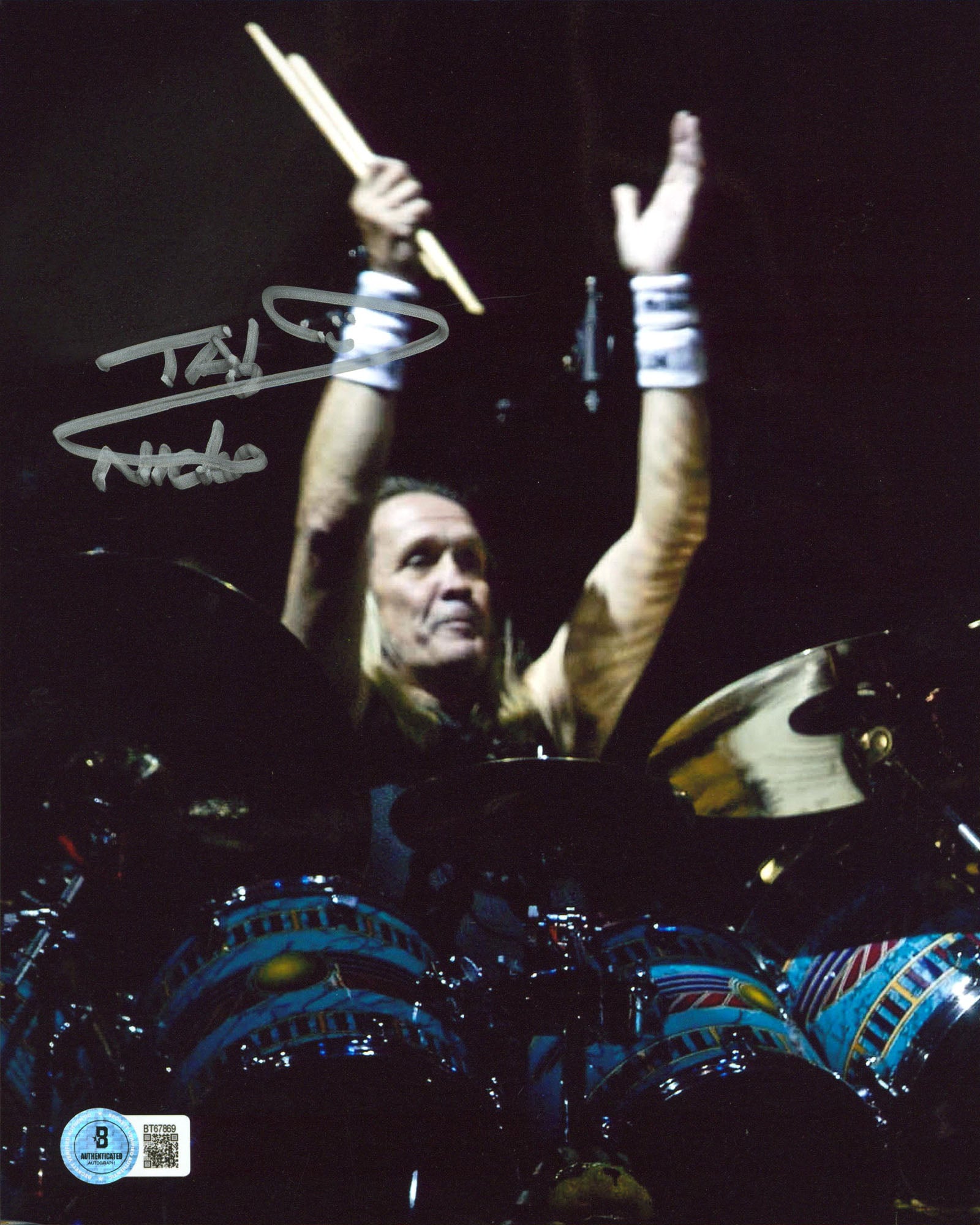 Nicko McBrain Iron Maiden Authentic Signed 8x10 Vertical Photo BAS 3