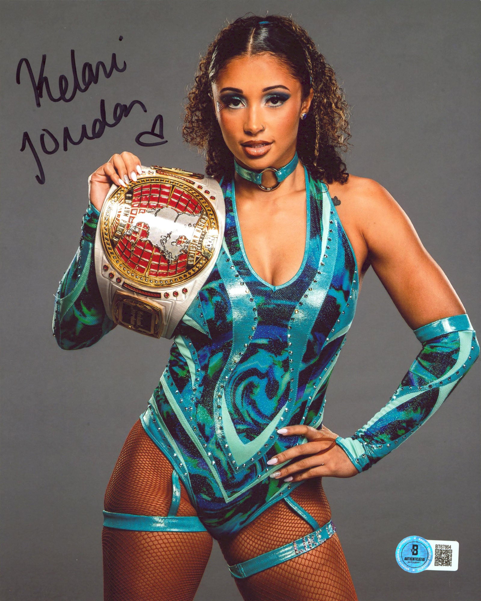 Kelani Jordan WWE NXT Authentic Signed 8x10 Vertical Photo Autographed BAS 4
