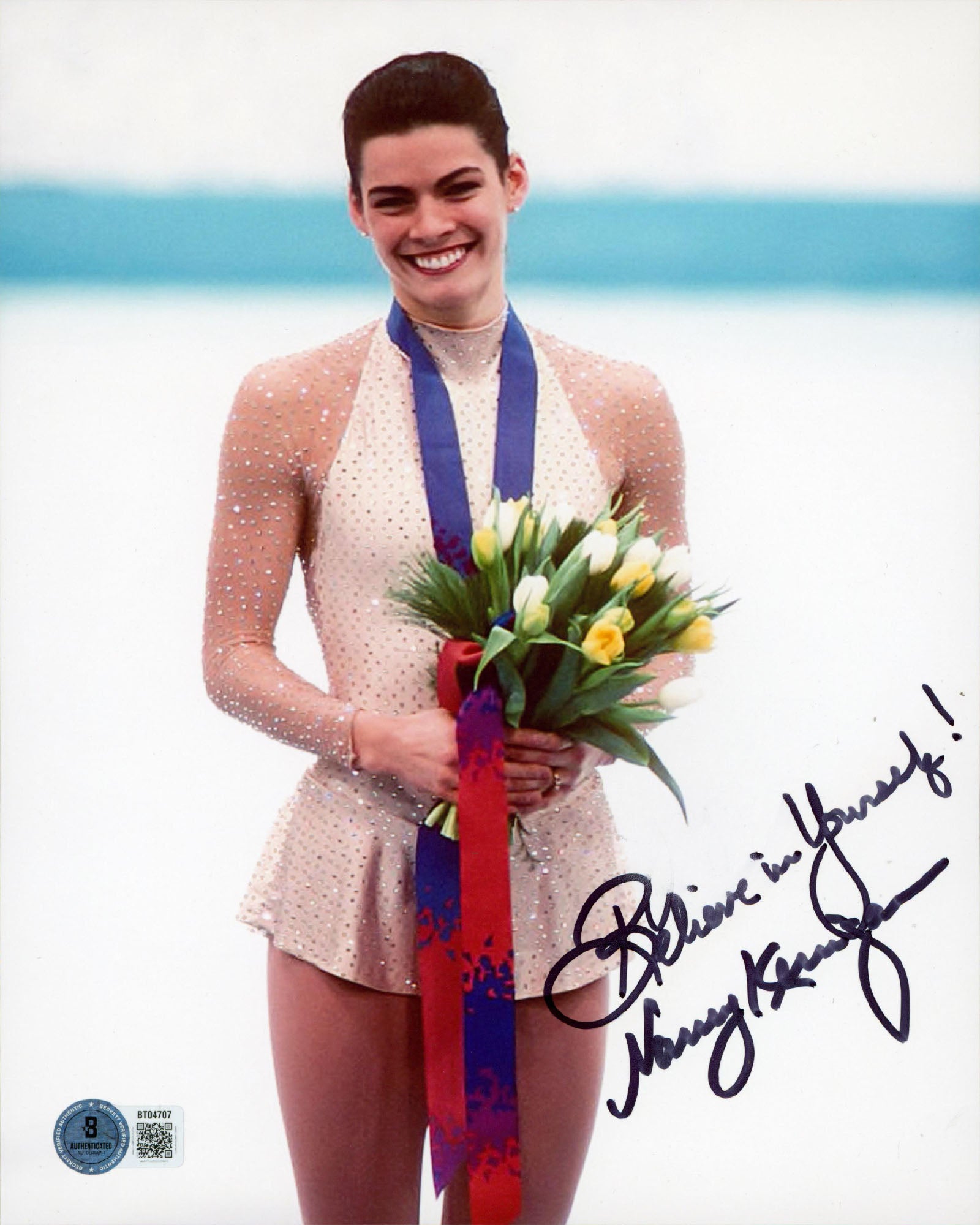 Nancy Kerrigan "Believe In Yourself!" Authentic Signed 8x10 Vertical Photo BAS 1