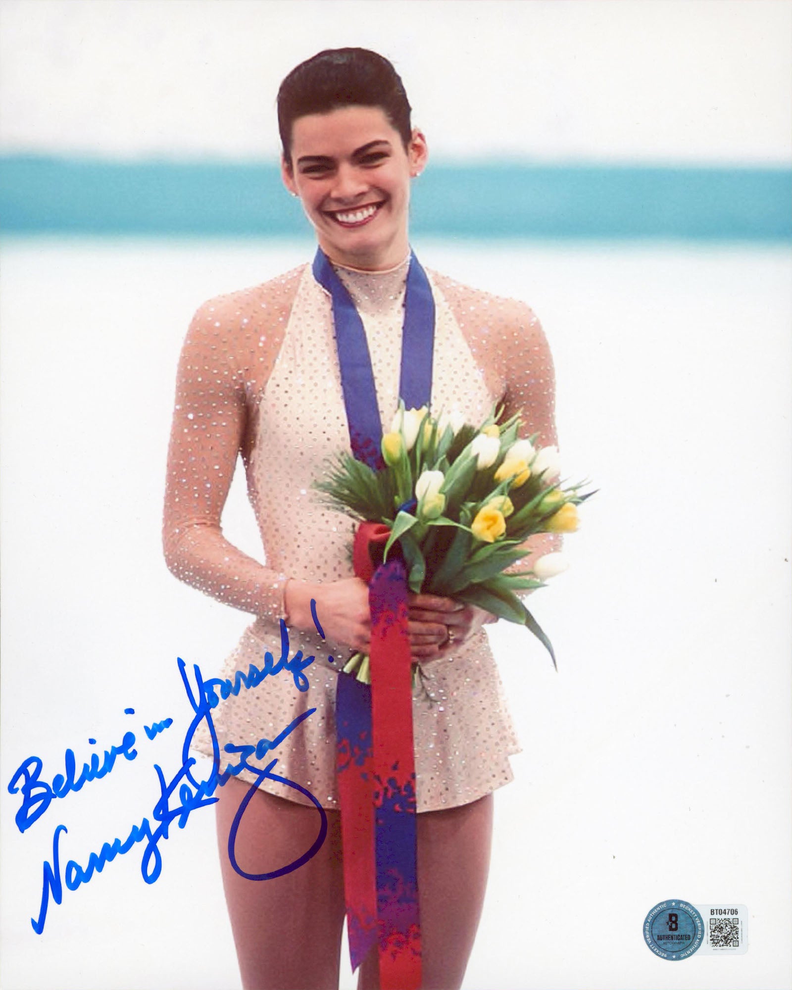 Nancy Kerrigan "Believe In Yourself!" Authentic Signed 8x10 Vertical Photo BAS 2