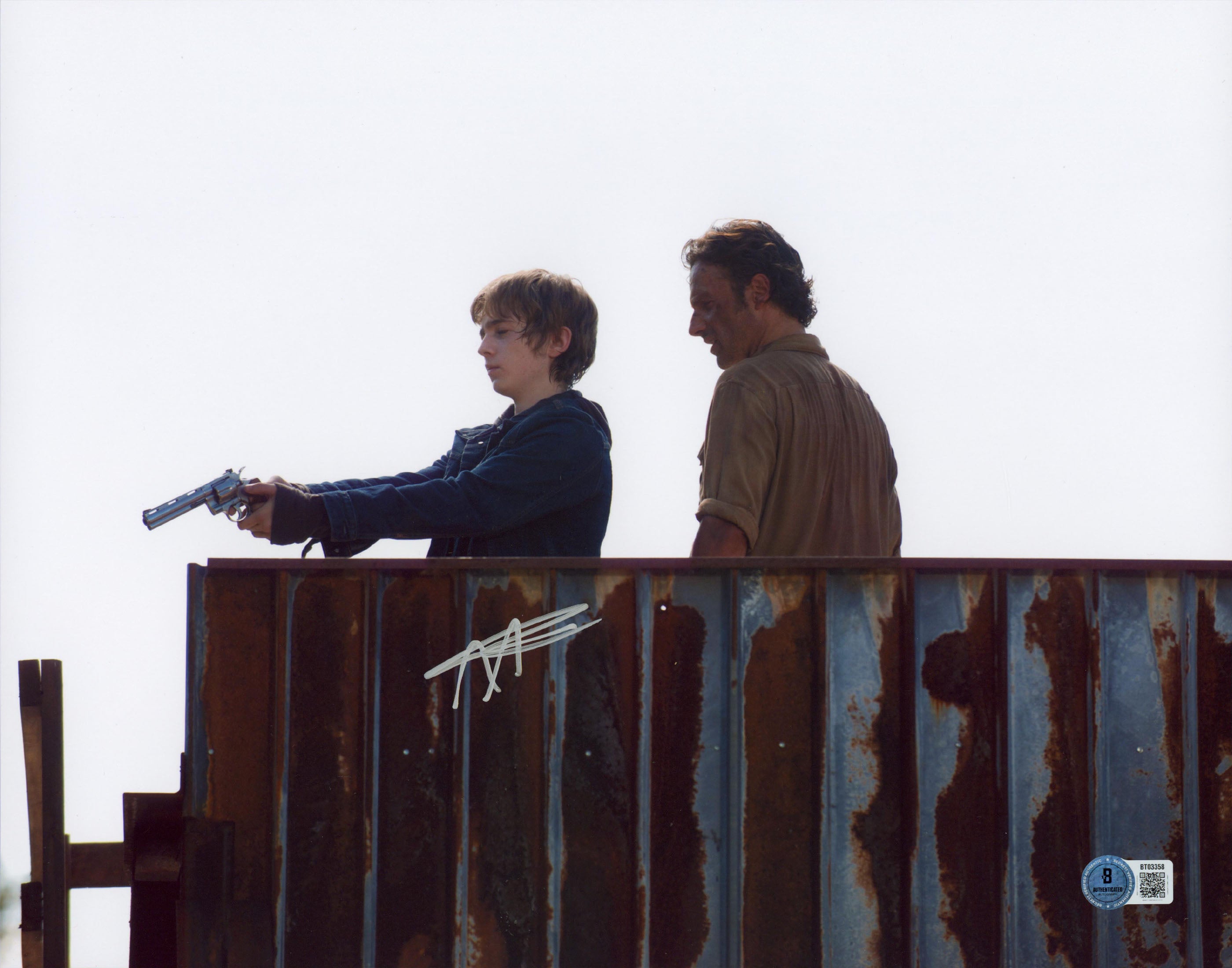 Austin Abrams The Walking Dead Authentic Signed 11x14 Photo BAS #BT03358