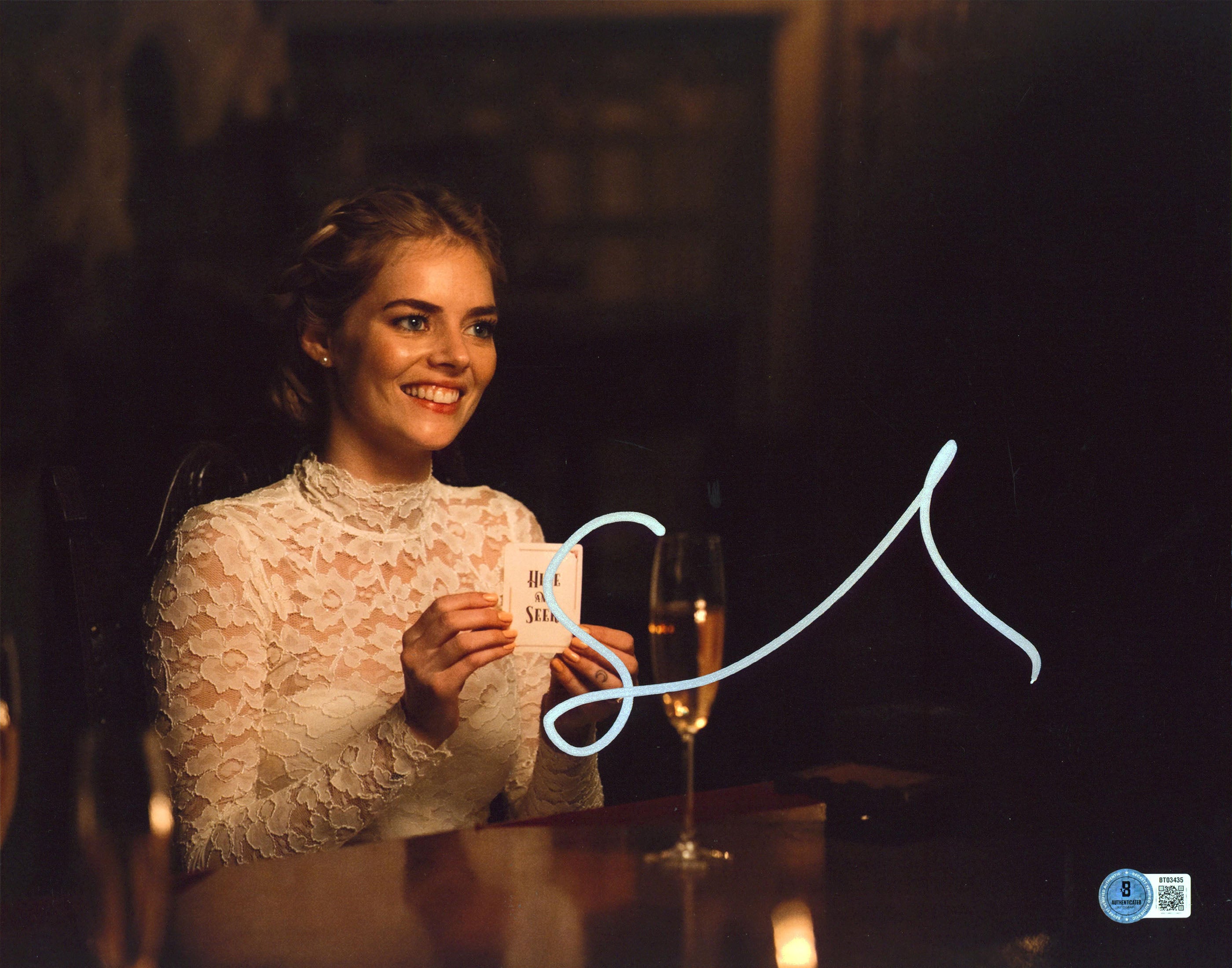 Samara Weaving Ready or Not Authentic Signed 11x14 Horizontal Photo BAS #BT03435