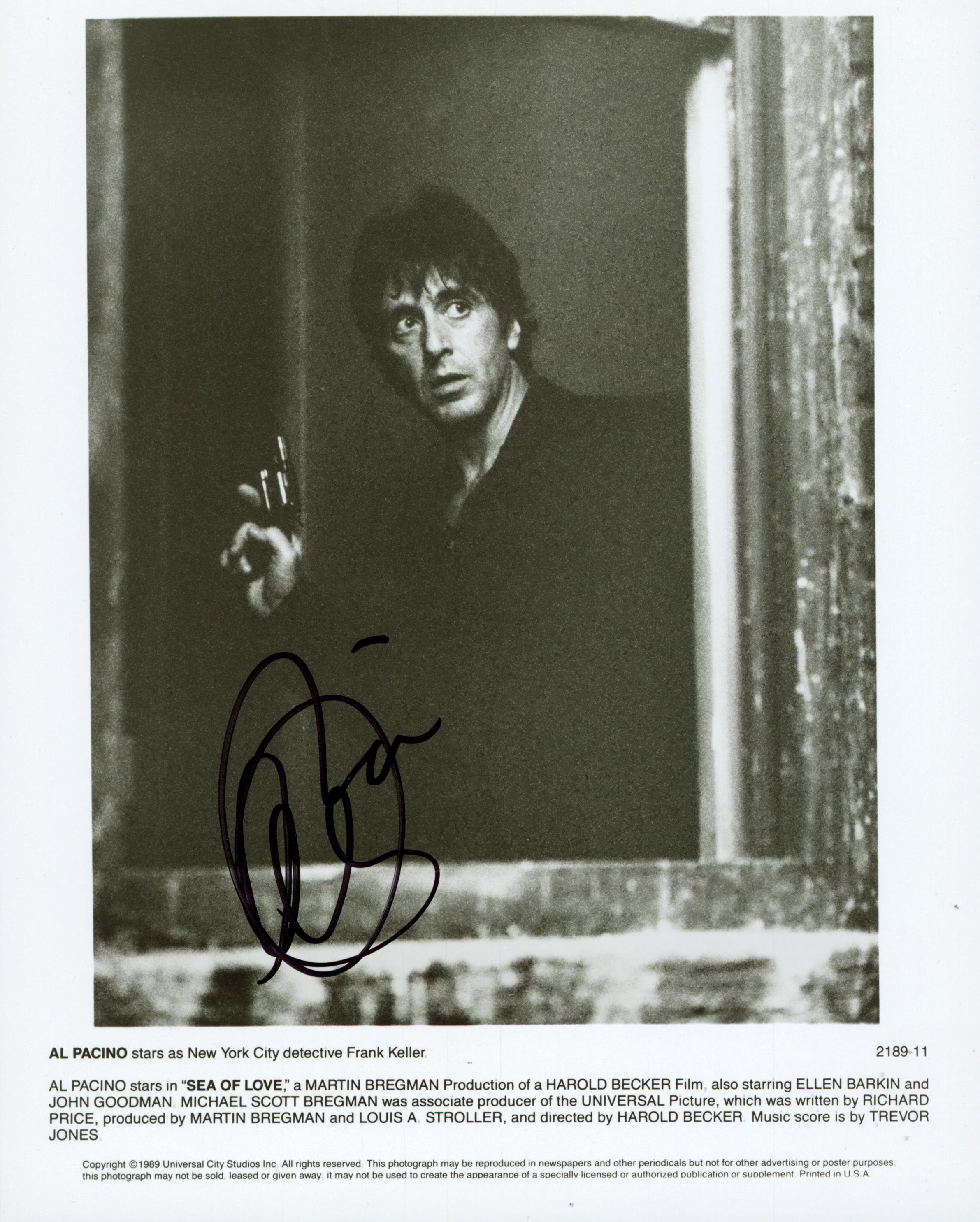 Al Pacino Sea of Love Authentic Signed 8x10 Promotional Photo JSA #ZZ74218