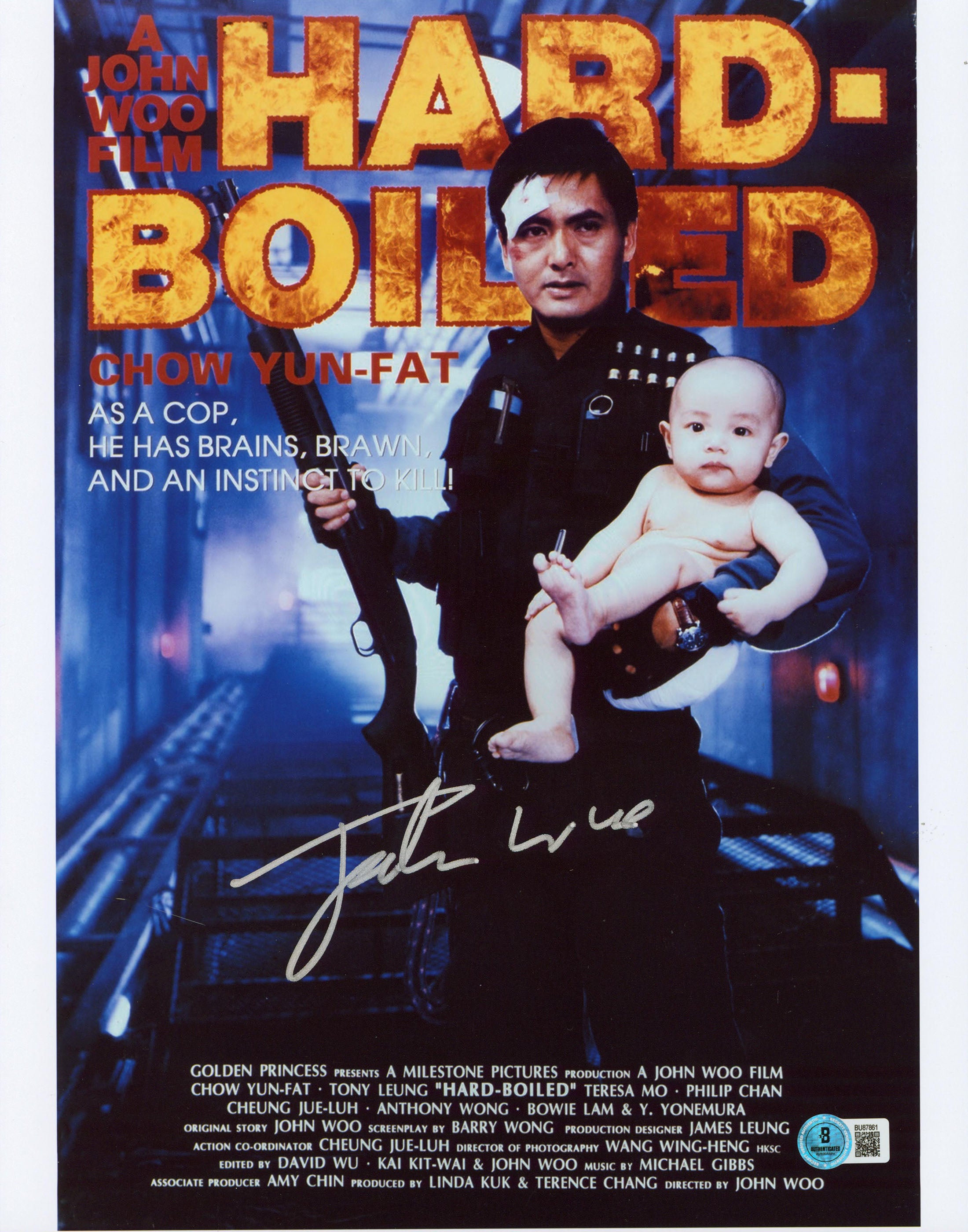 John Woo Hard-Boiled Authentic Signed 11x14 Vertical Photo BAS #BU87861