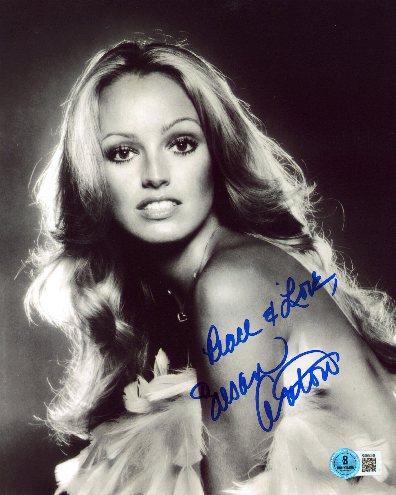 Susan Anton Goldengirl "Peace & Love" Authentic Signed 8x10 Photo BAS #BU55258