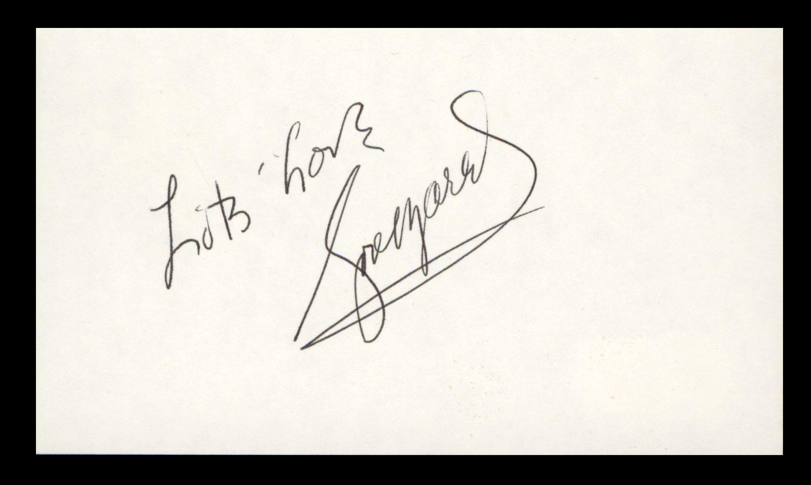 Rose Marie The Dick Van Dyke Show "Lots Love" Signed 3x5 Index Card BAS
