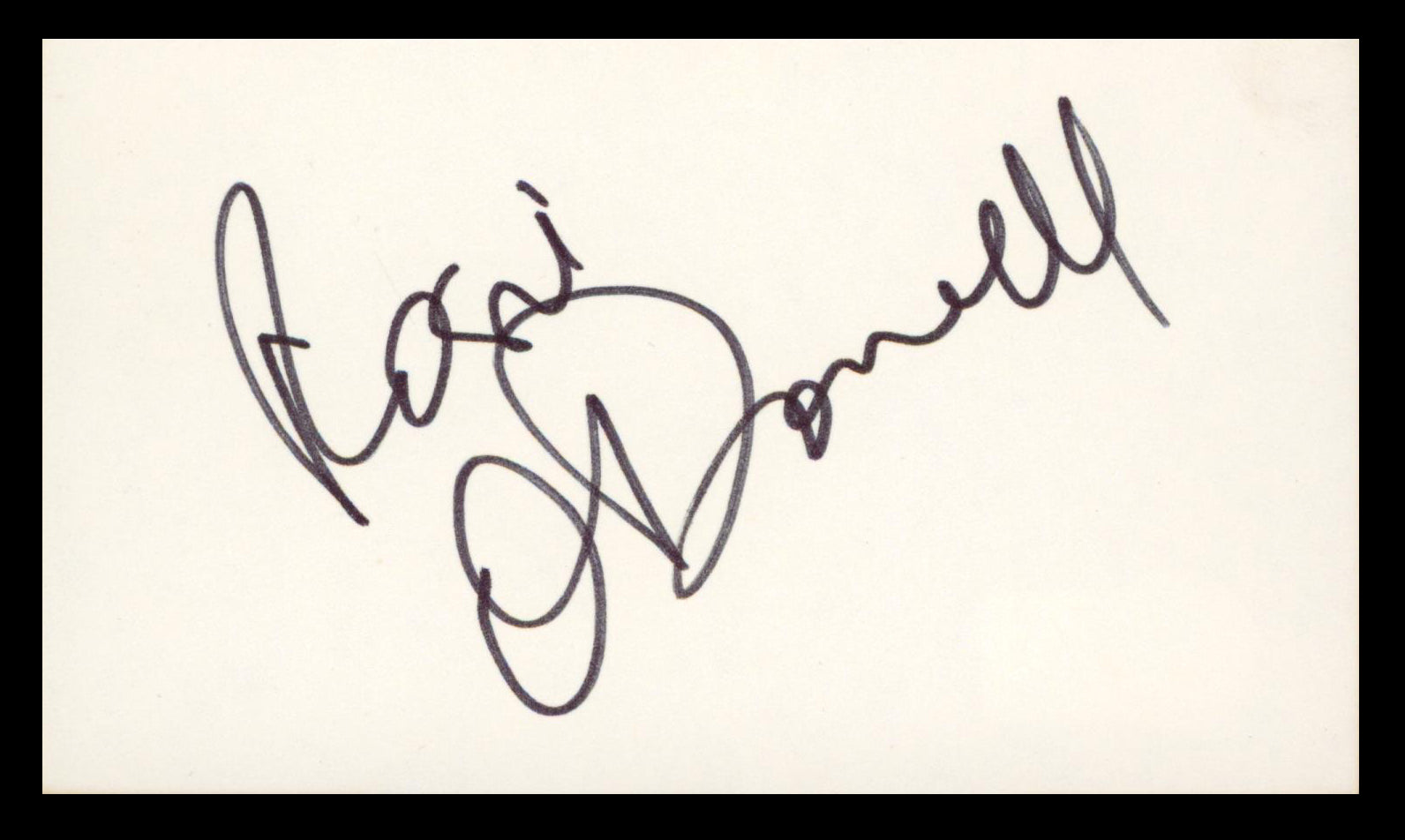 Rosie O'Donnell The View Authentic Signed 3x5 Index Card Autographed BAS