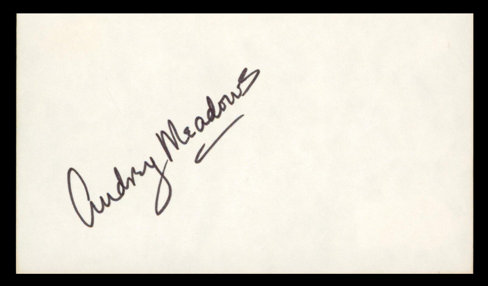 Audrey Meadows The Honeymooners Authentic Signed 3x5 Index Card Autographed BAS