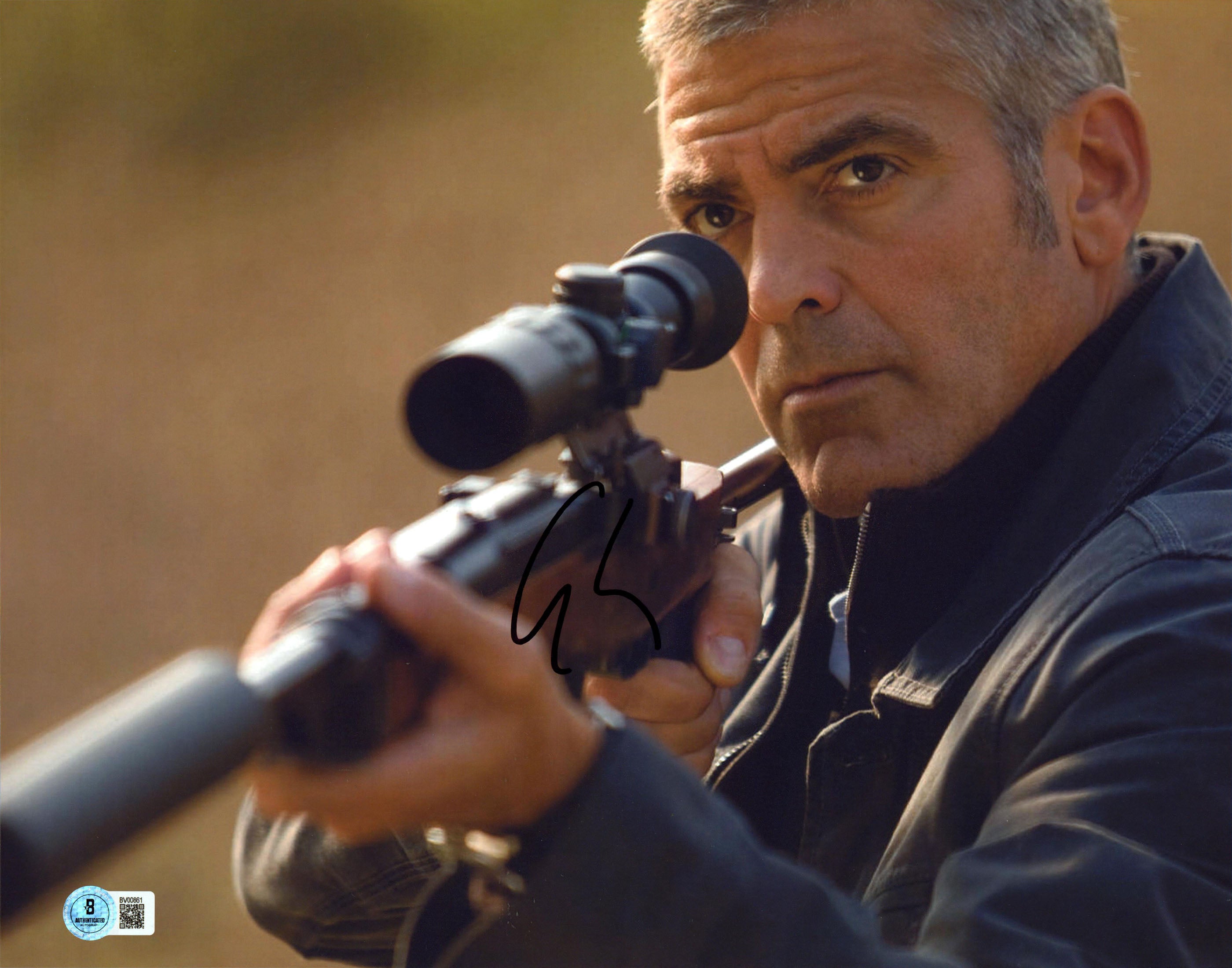 George Clooney The American Authentic Signed 11x14 Horizontal Photo BAS #BV00861