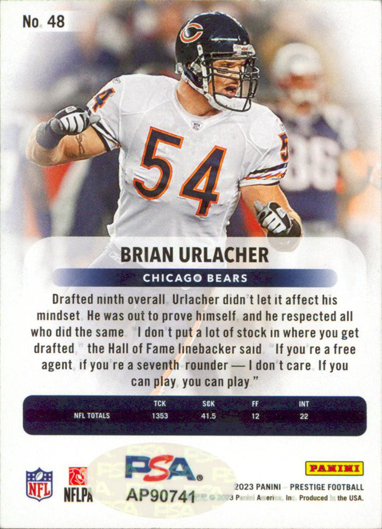 Bears Brian Urlacher Signed 2023 Panini Prestige XP #48 Card PSA/DNA #AP90741