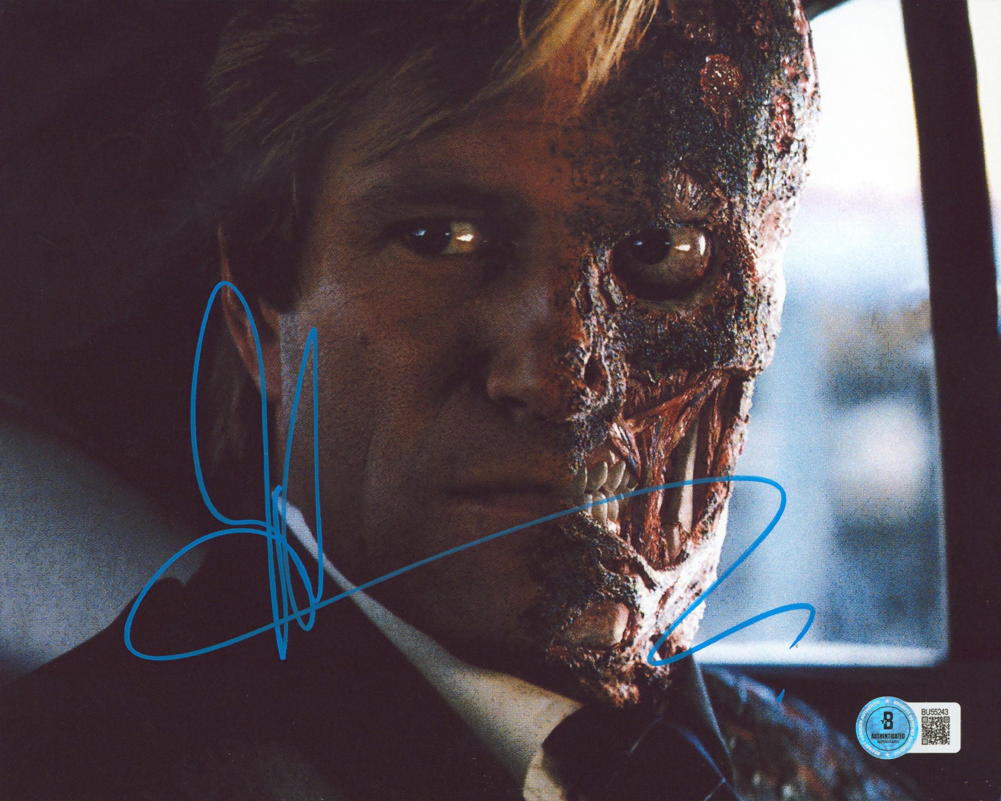 Aaron Eckhart Batman The Dark Knight Authentic Signed 8x10 Photo BAS #BU55243