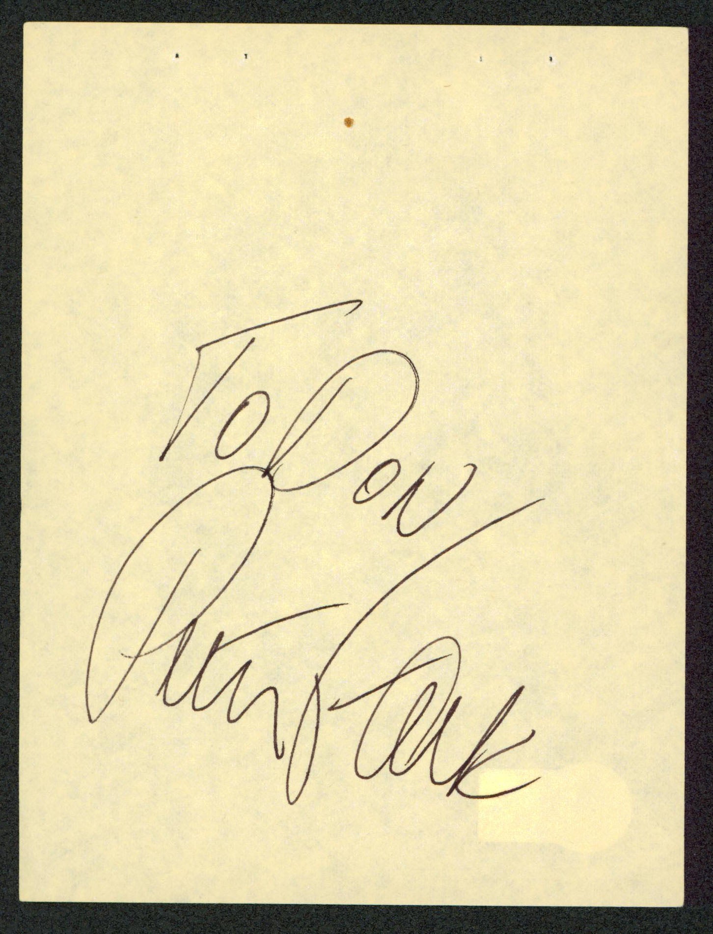Peter Falk Columbo "To Don" Authentic Signed 4.5x6 Cut Signature BAS #BV03275