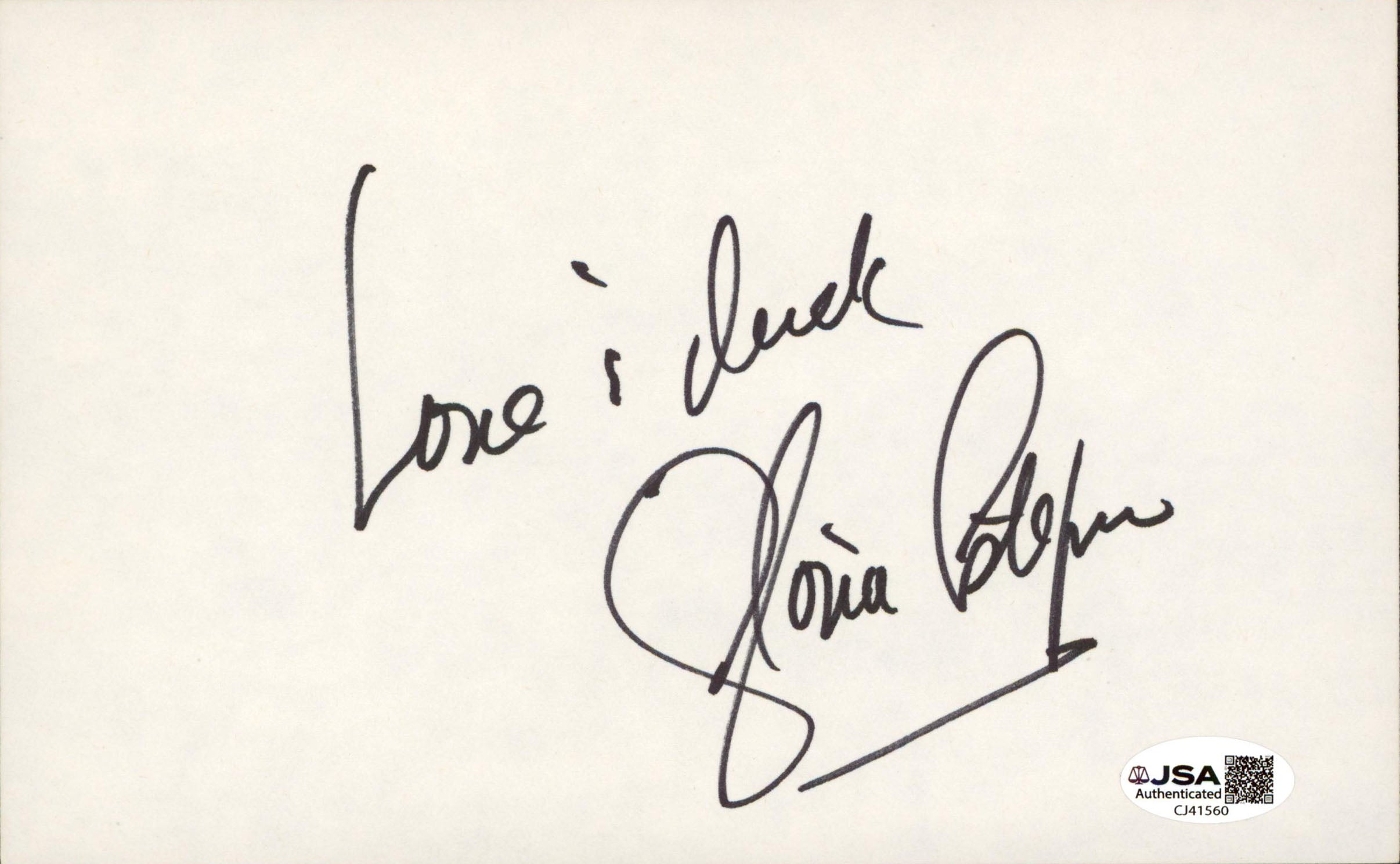 Gloria Estefan Miami Sound Machine "Love & Luck" Signed 5x8 Cut JSA #CJ41560