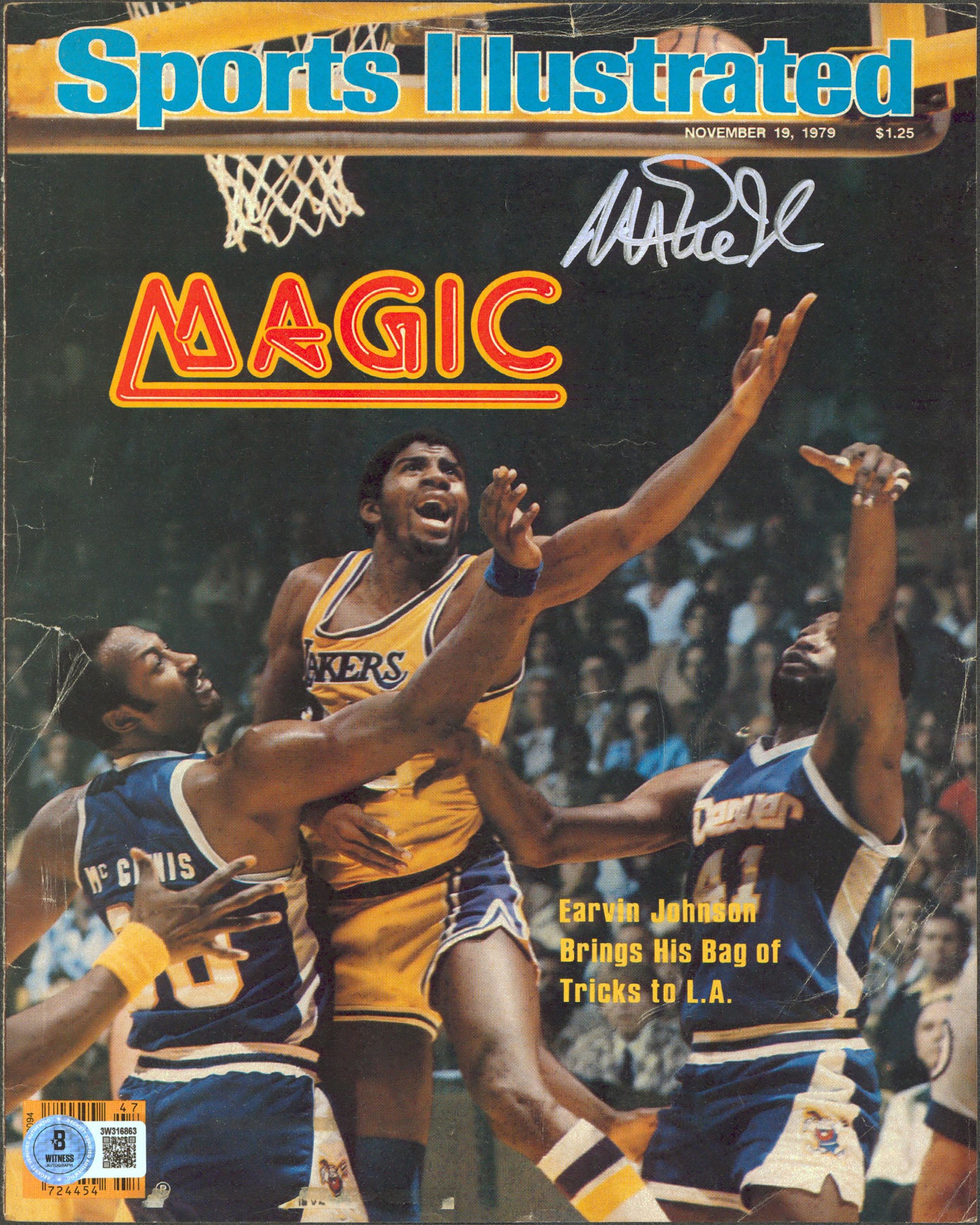 Lakers Magic Johnson Authentic Signed Nov. 1979 SI Magazine Cover BAS #3W316863