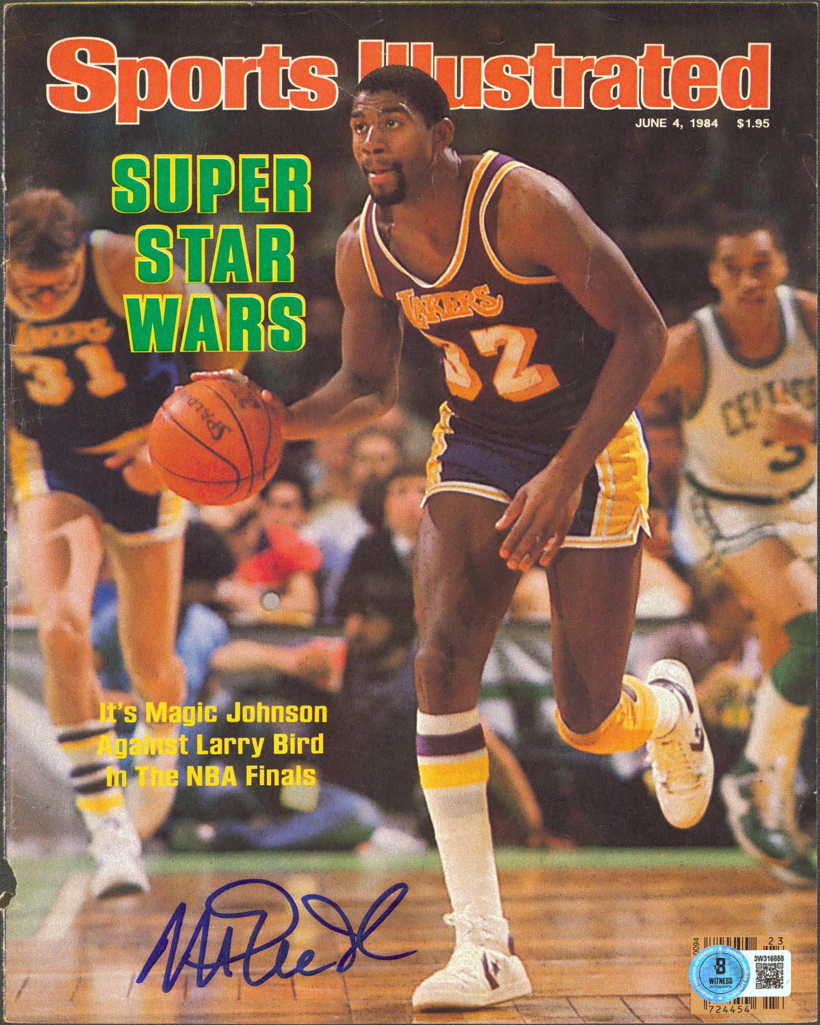 Lakers Magic Johnson Authentic Signed June 1984 SI Magazine Cover BAS #3W316858