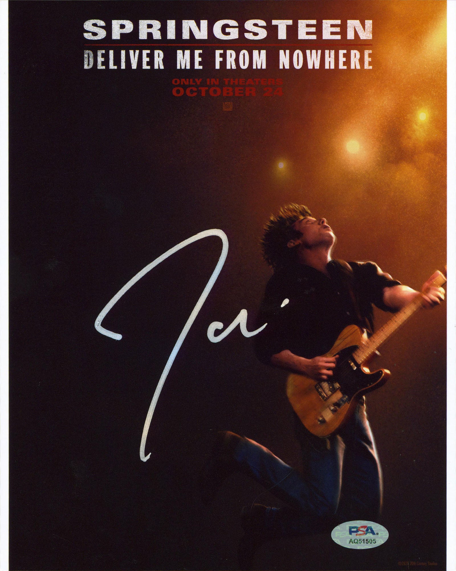 Jeremy Allen White Springsteen Authentic Signed 8x10 Photo PSA/DNA #AQ51505
