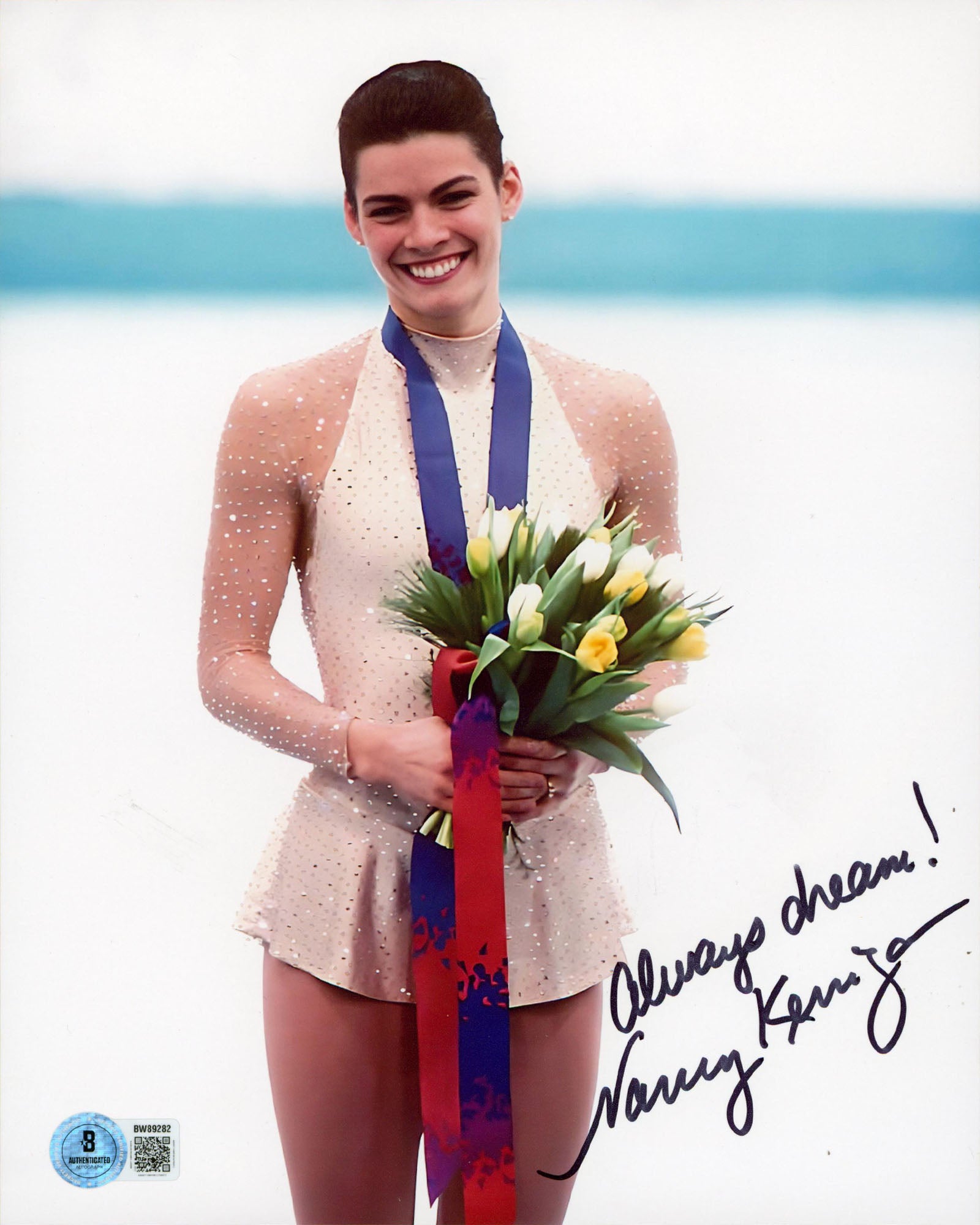 Nancy Kerrigan "Always Dream!" Authentic Signed 8x10 Vertical Photo BAS #BW89282