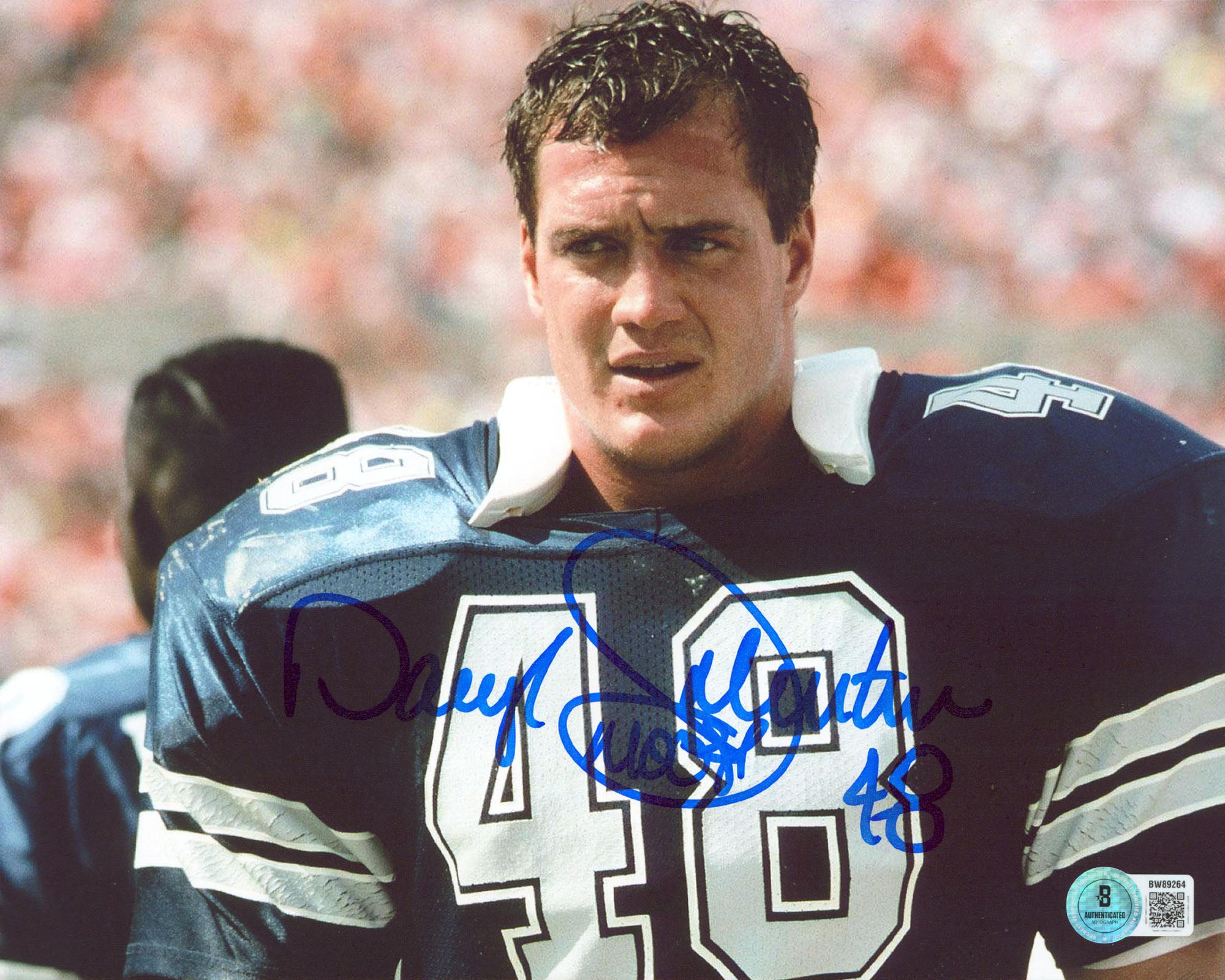Cowboys Daryl Johnston "Moose" Authentic Signed 8x10 Horizontal Photo BAS 4
