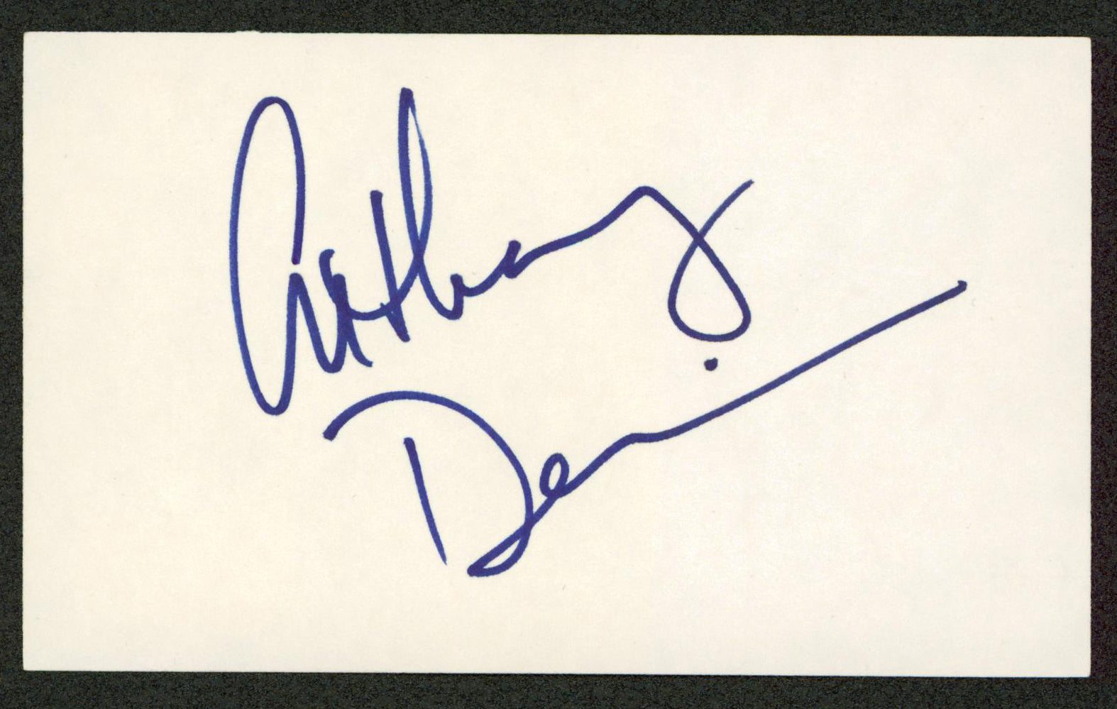 Anthony Denison The Closer Authentic Signed 3x5 Index Card BAS #BN33219