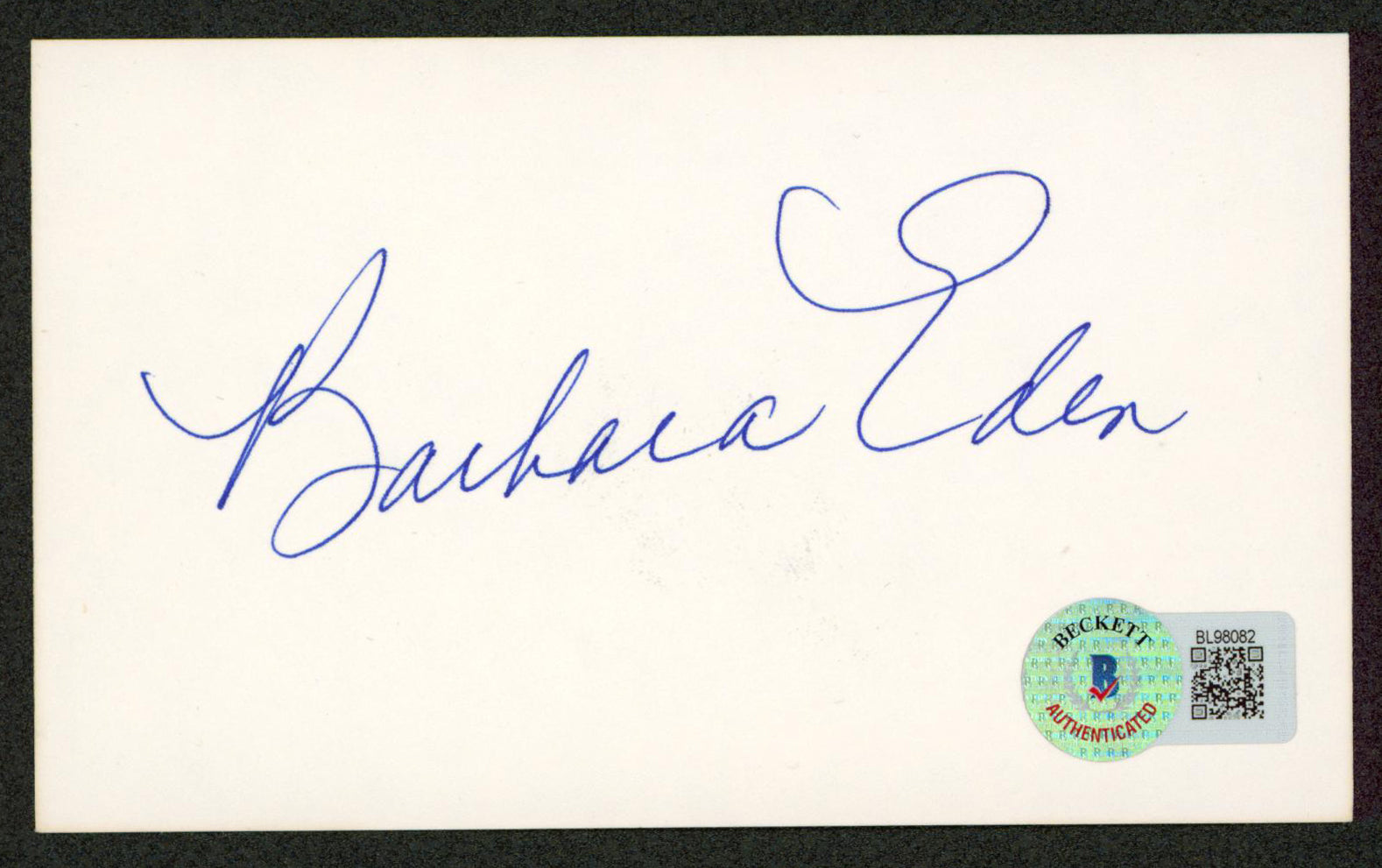 Barbara Eden I Dream of Jeannie Authentic Signed 3x5 Index Card BAS #BL98082