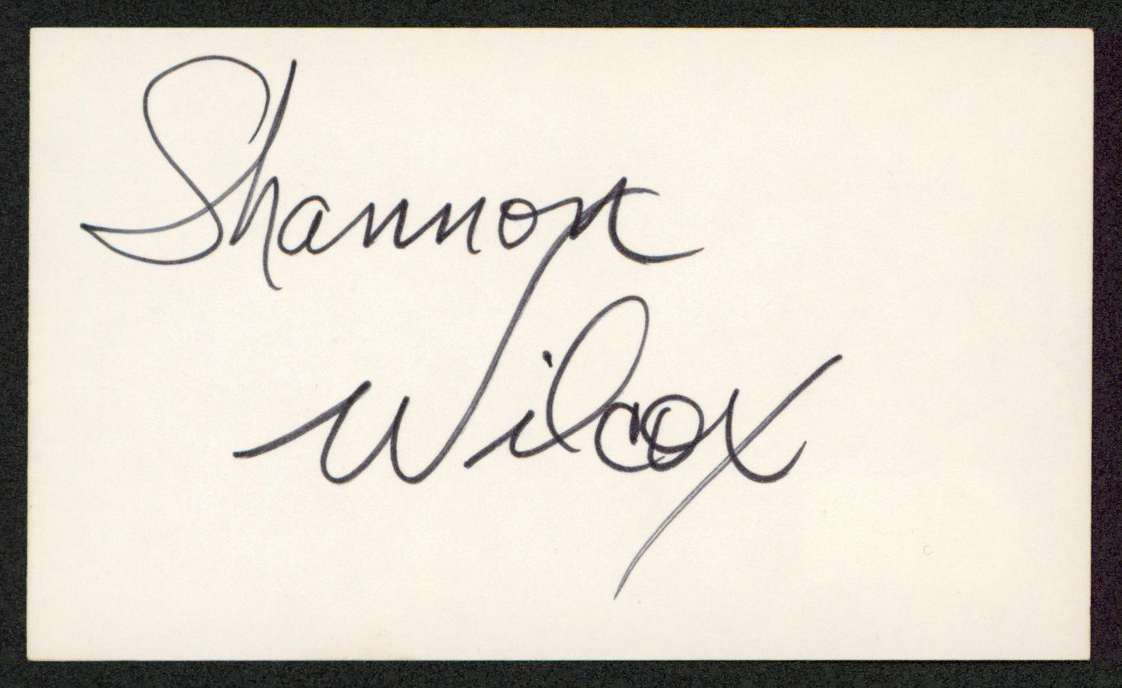 Shannon Wilcox The Border Authentic Signed 3x5 Index Card BAS #BW70007