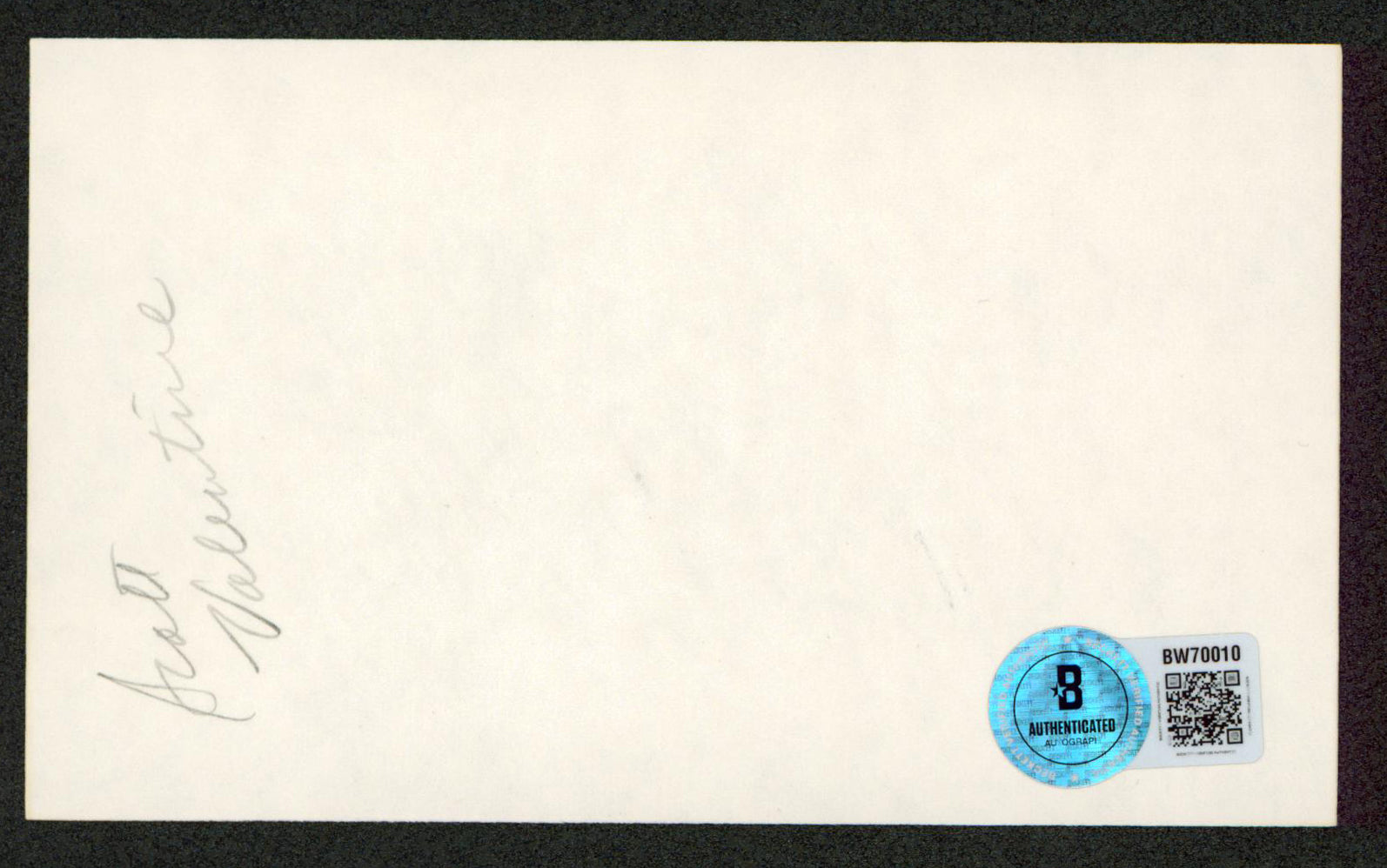 Scott Valentine Family Ties Authentic Signed 3x5 Index Card BAS #BW70010