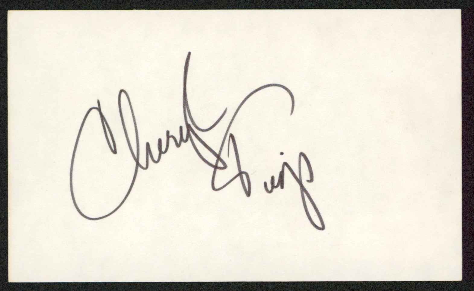 Cheryl Tiegs The Brown Bunny Authentic Signed 3x5 Index Card BAS #BW70029