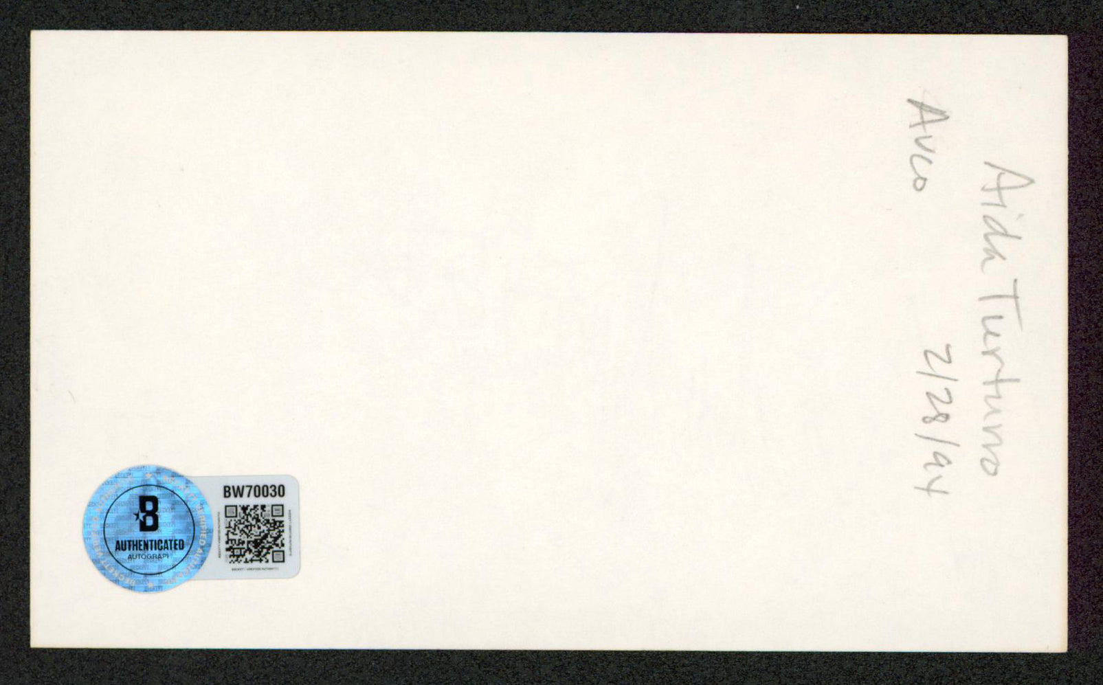 Aida Turturro The Sopranos Authentic Signed 3x5 Index Card BAS #BW70030