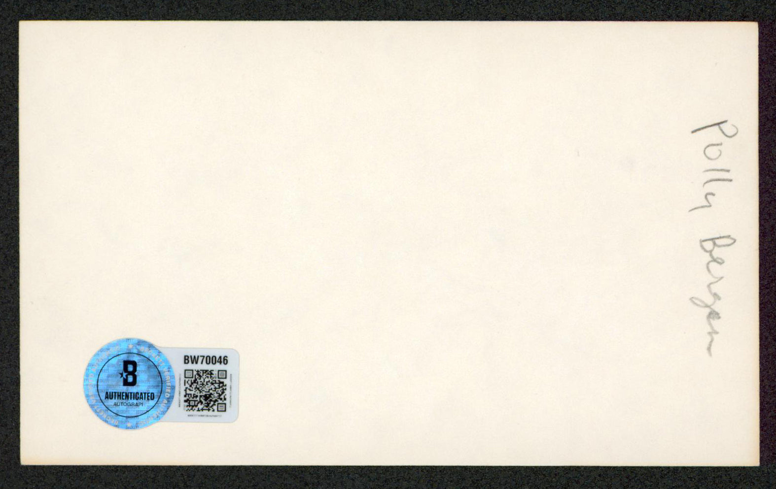 Polly Bergen The Sopranos Authentic Signed 3x5 Index Card BAS #BW70046