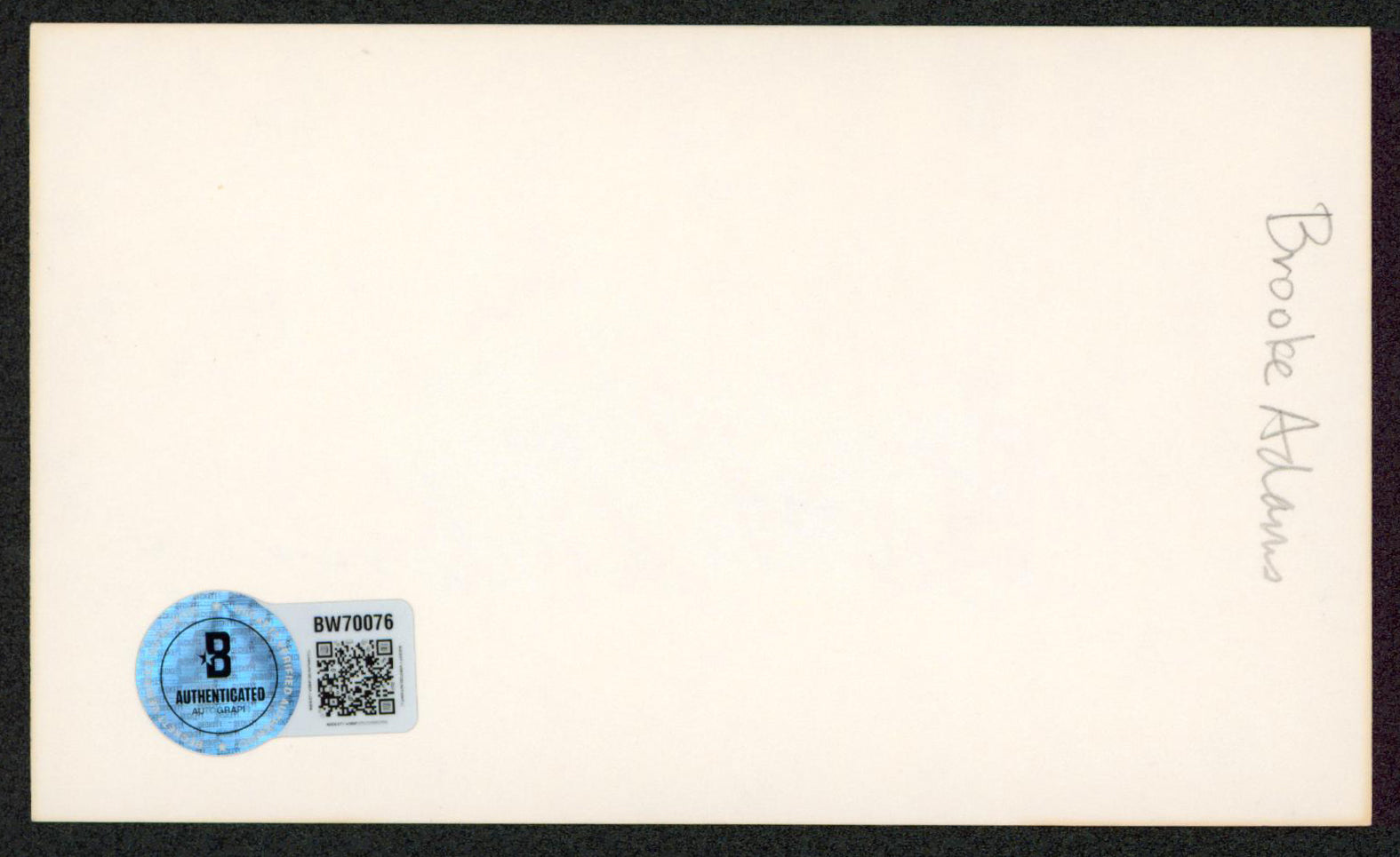 Brooke Adams Invasion of the Body Snatchers Signed 3x5 Index Card BAS #BW70076