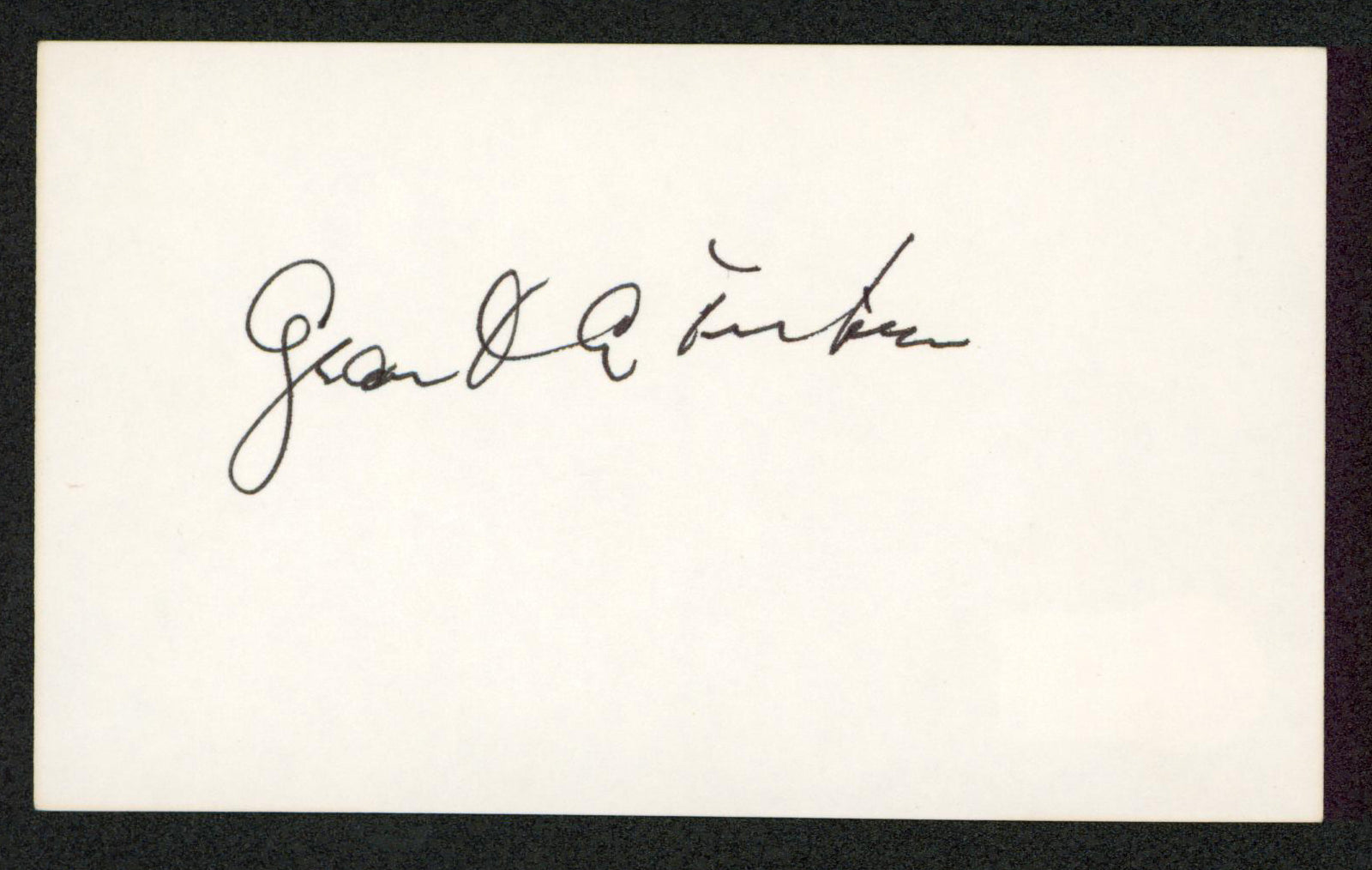 Grant Tinker NBC Authentic Signed 3x5 Index Card Autographed BAS #BW35480