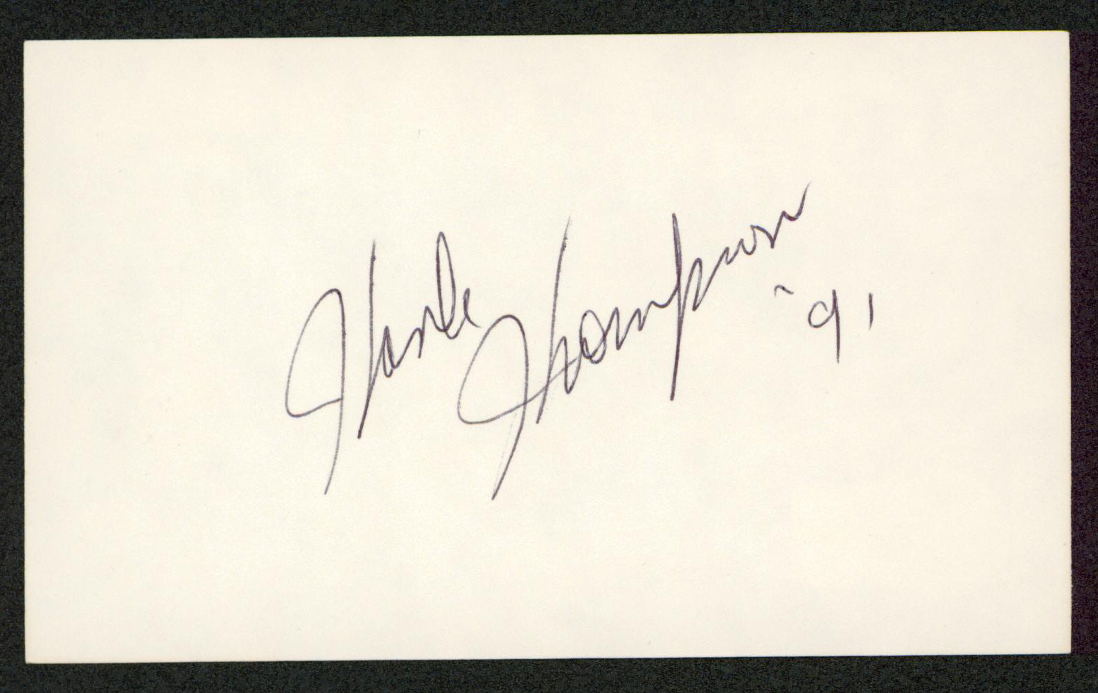 Hank Thompson Country Musician "91" Authentic Signed 3x5 Index Card BAS #BW35485