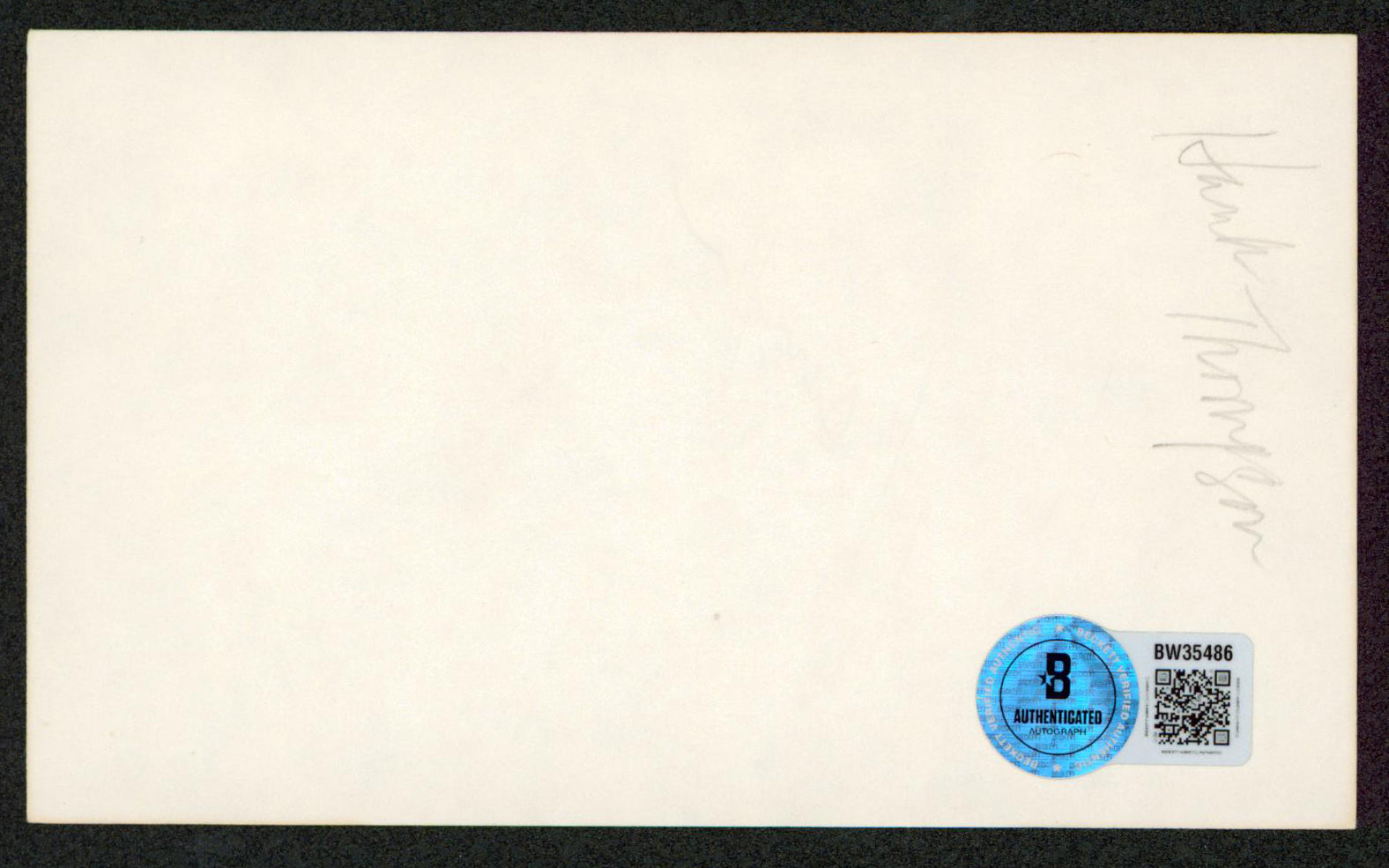 Hank Thompson Country Musician Authentic Signed 3x5 Index Card BAS #BW35486