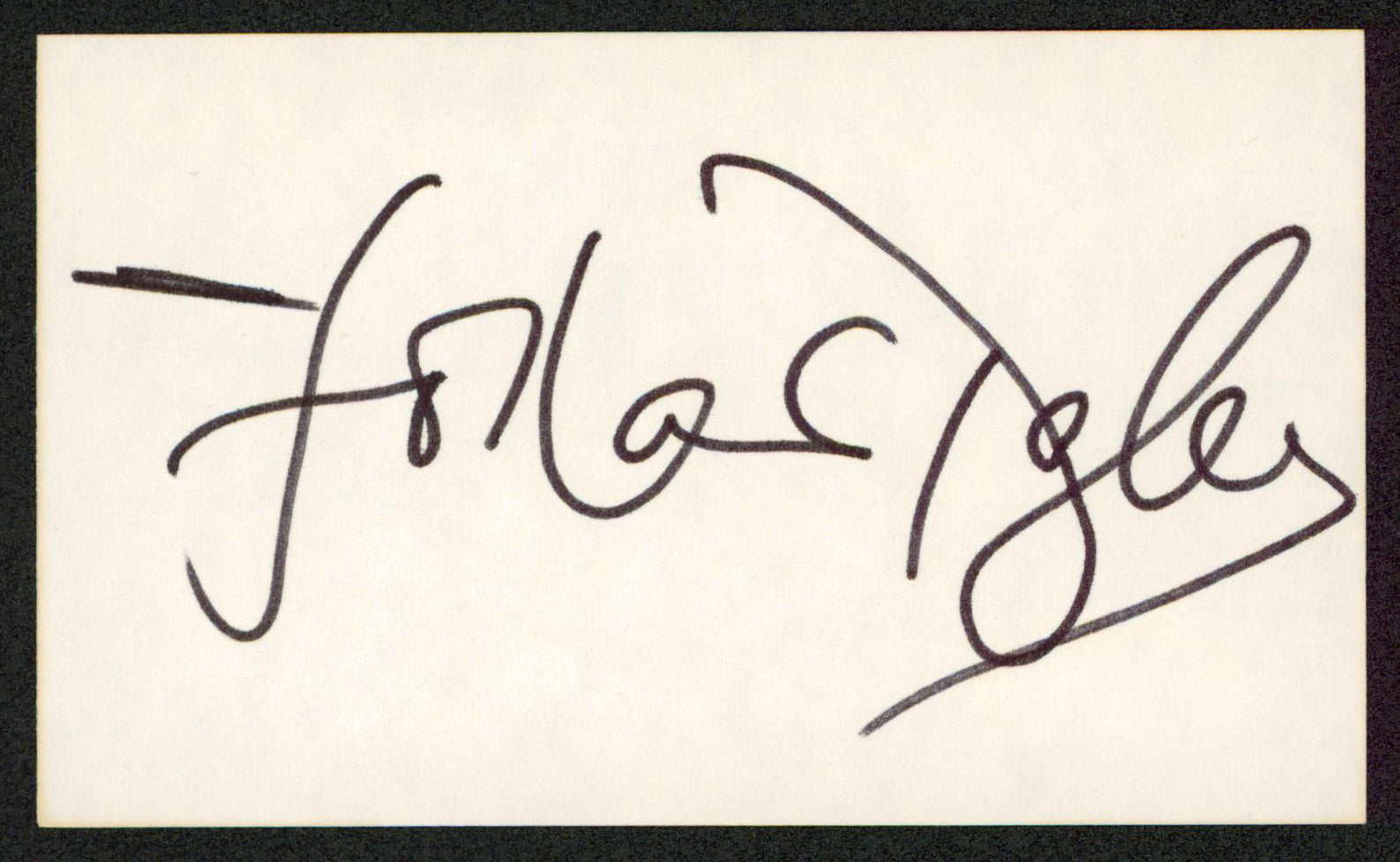 Holland Taylor Two and a Half Men Authentic Signed 3x5 Index Card BAS #BW35492