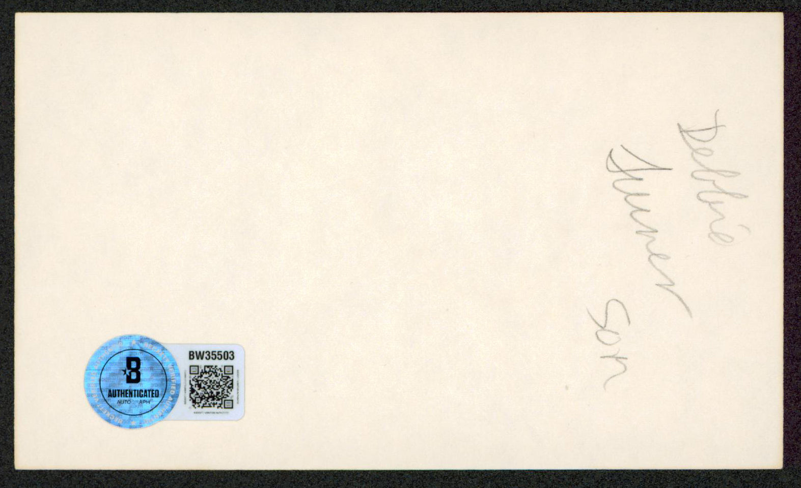 Debbie Turner The Sound Of Music Authentic Signed 3x5 Index Card BAS #BW35503