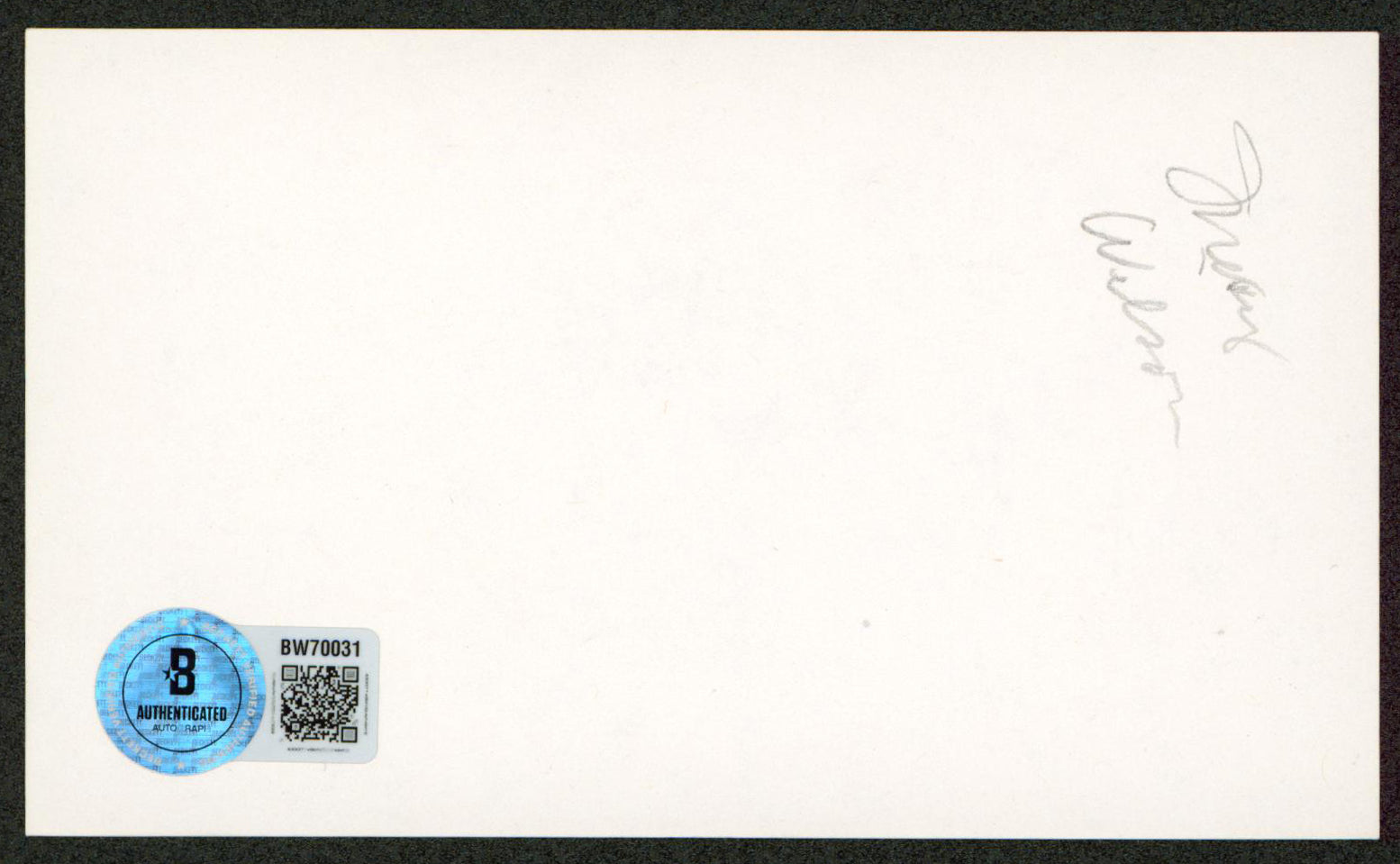 Mary Wilson The Supremes Authentic Signed 3x5 Index Card BAS #BW70031