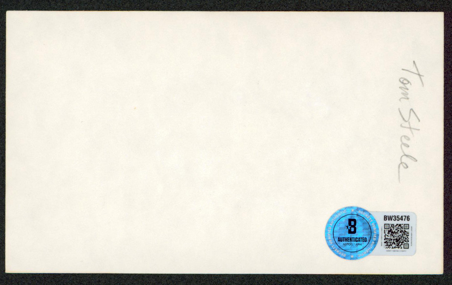 Tom Steele The Blues Brothers Authentic Signed 3x5 Index Card BAS #BW35476